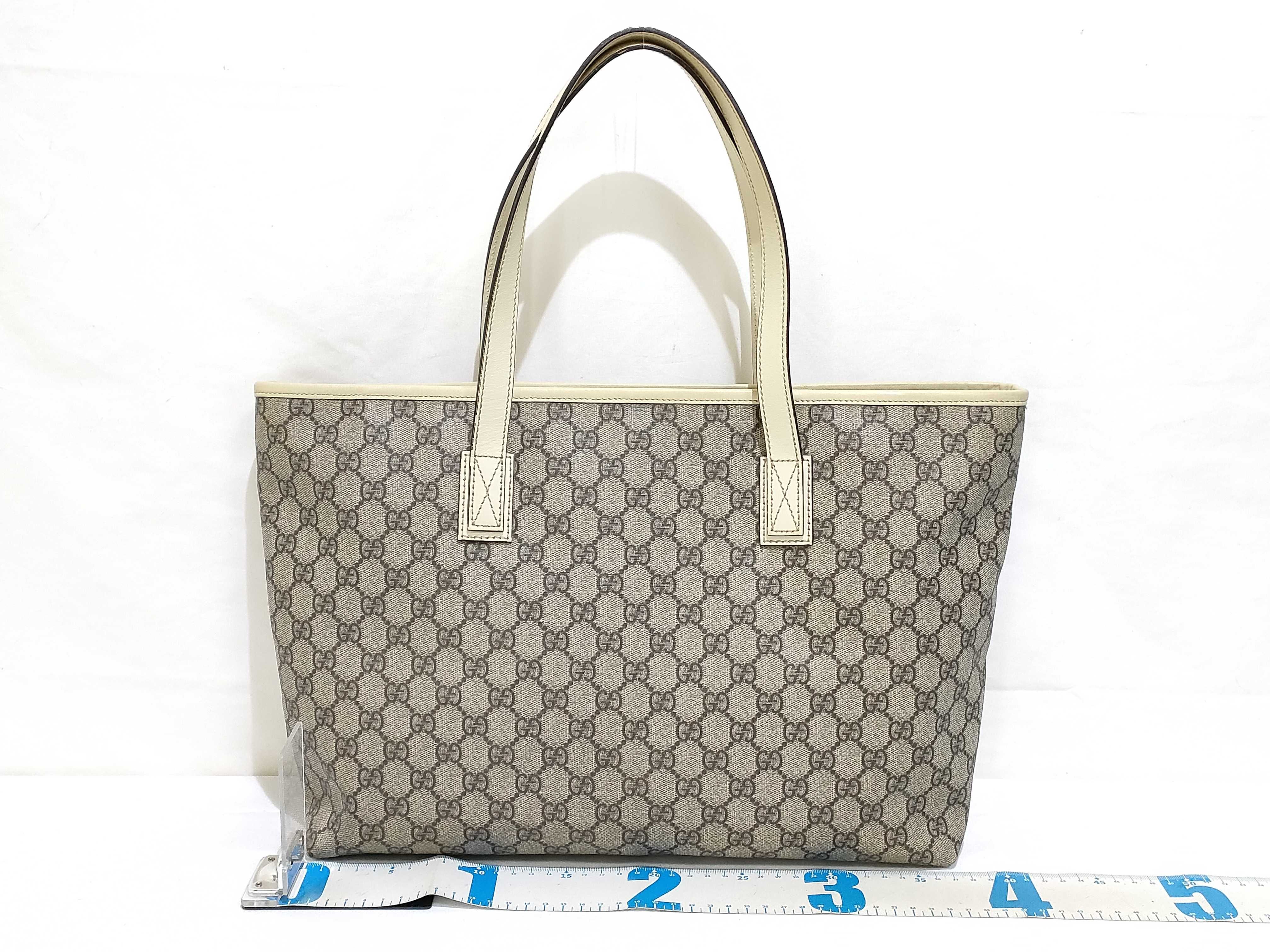 GG Supreme PVC x Leather Tote Bag, Beige, 211137 Tote Bag — view 2