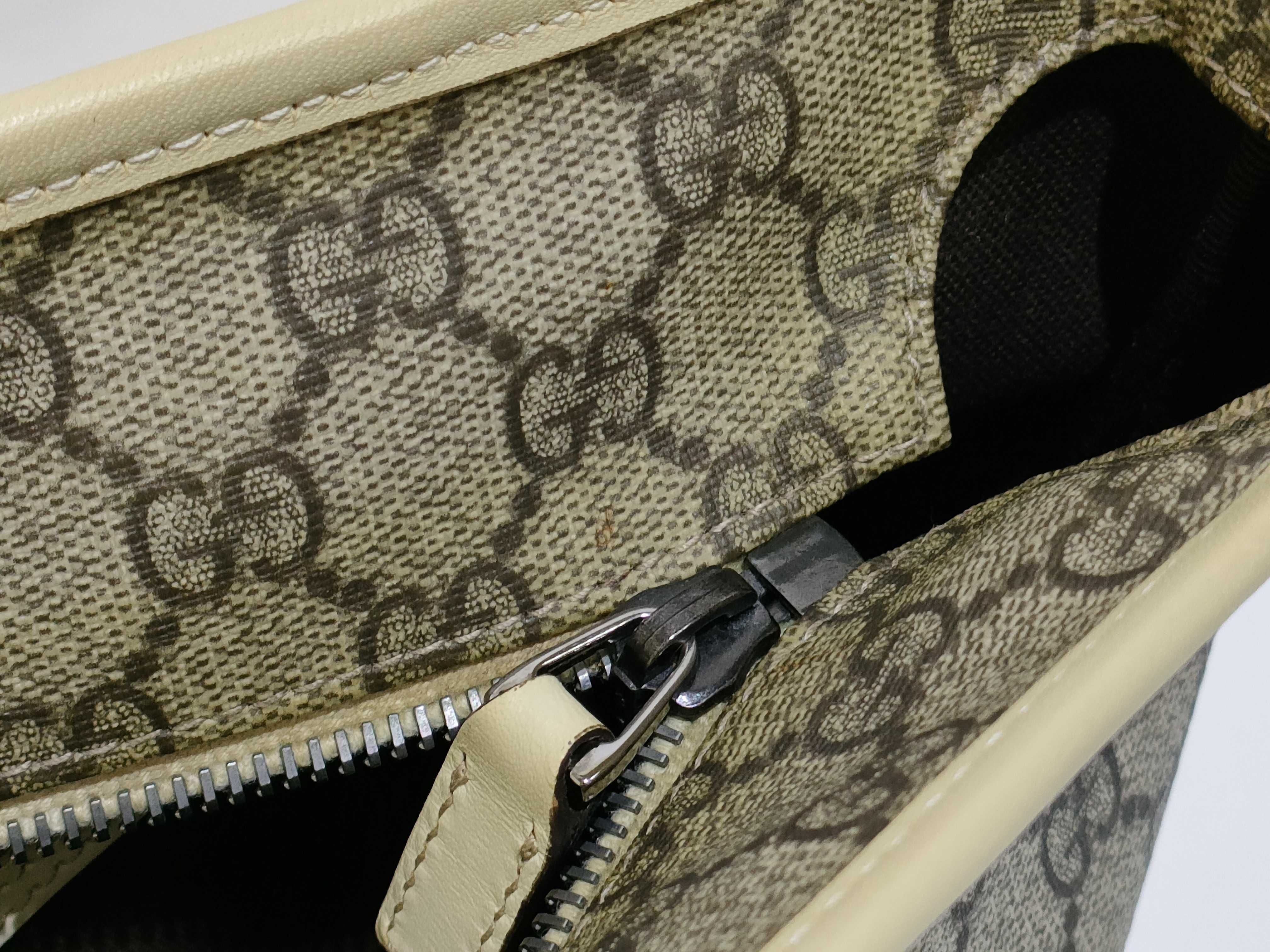 GG Supreme PVC x Leather Tote Bag, Beige, 211137 Tote Bag — view 12
