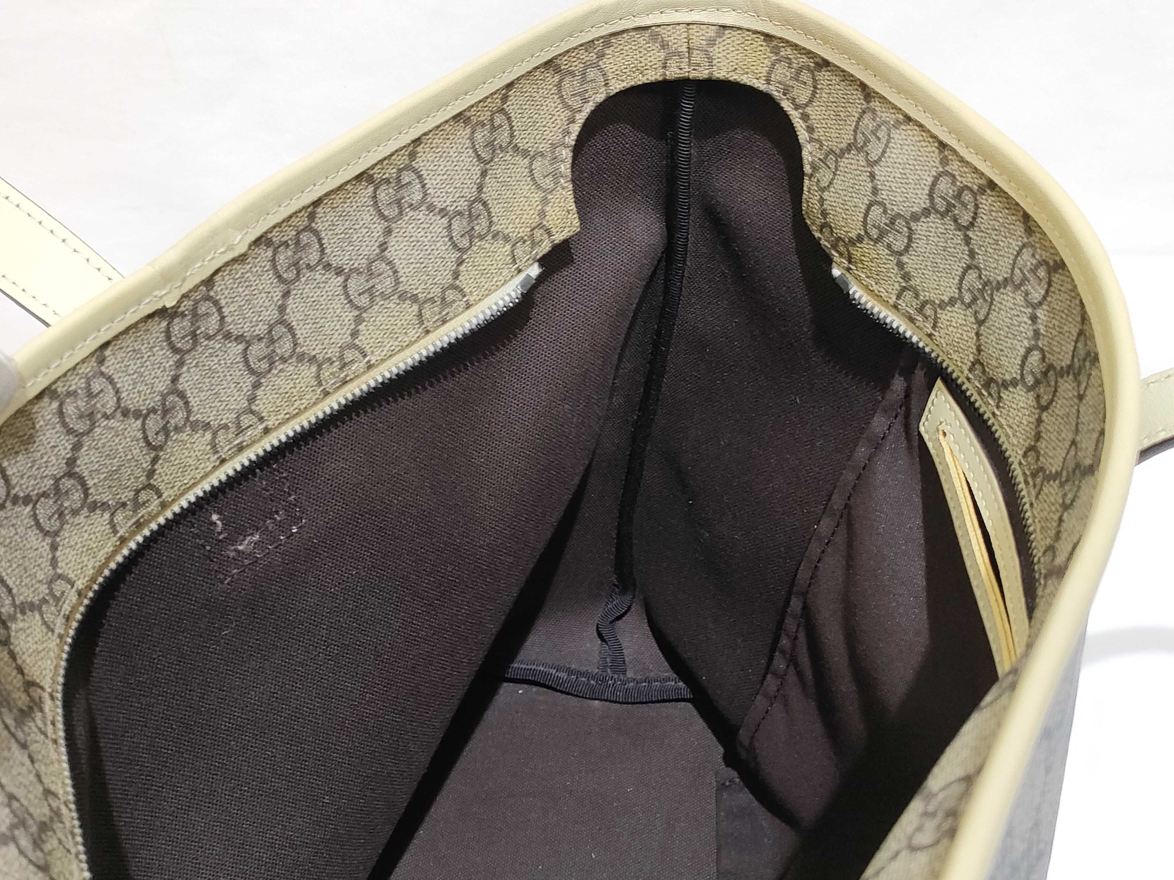 GG Supreme PVC x Leather Tote Bag, Beige, 211137 Tote Bag — view 13