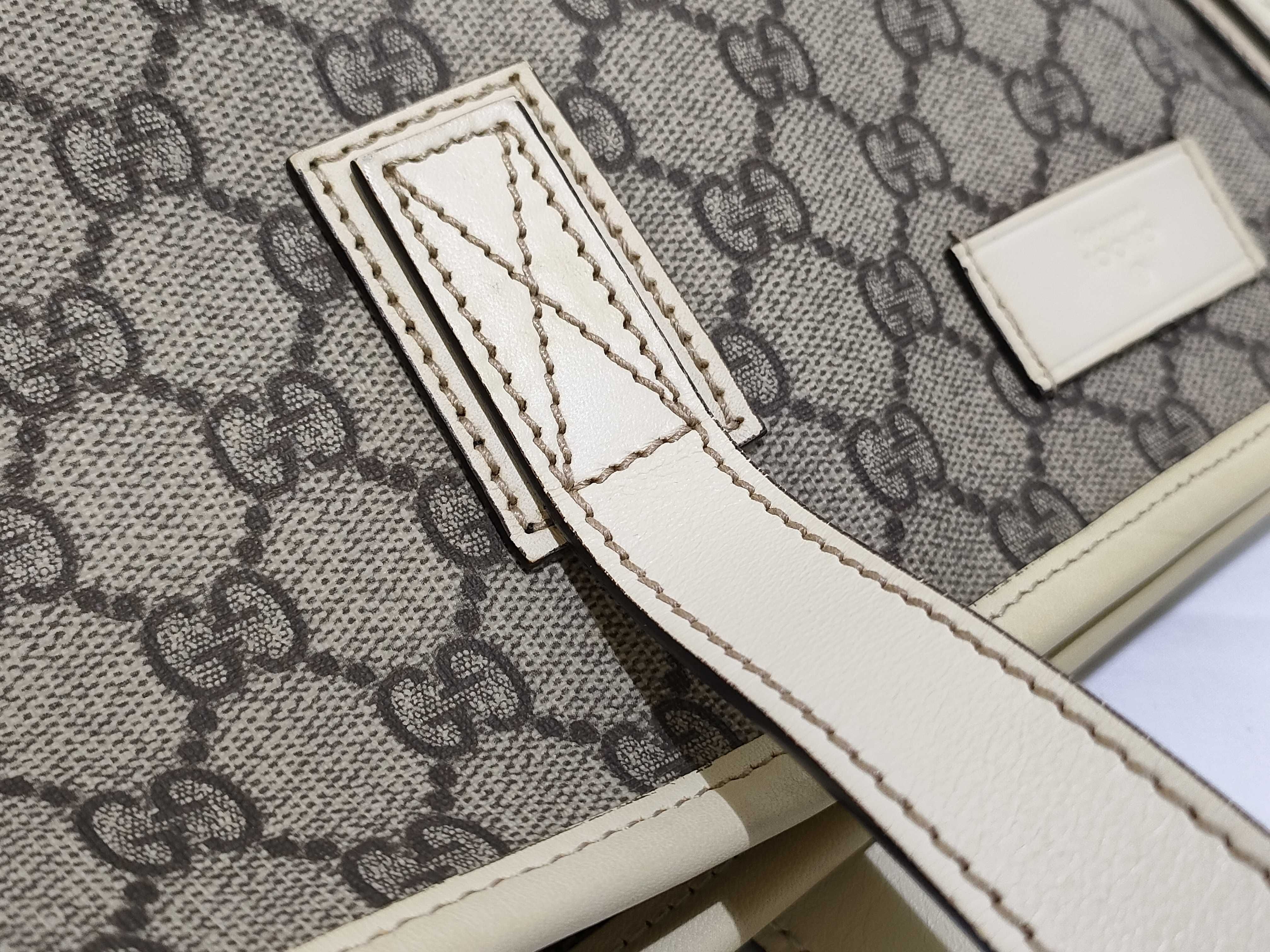GG Supreme PVC x Leather Tote Bag, Beige, 211137 Tote Bag — view 5