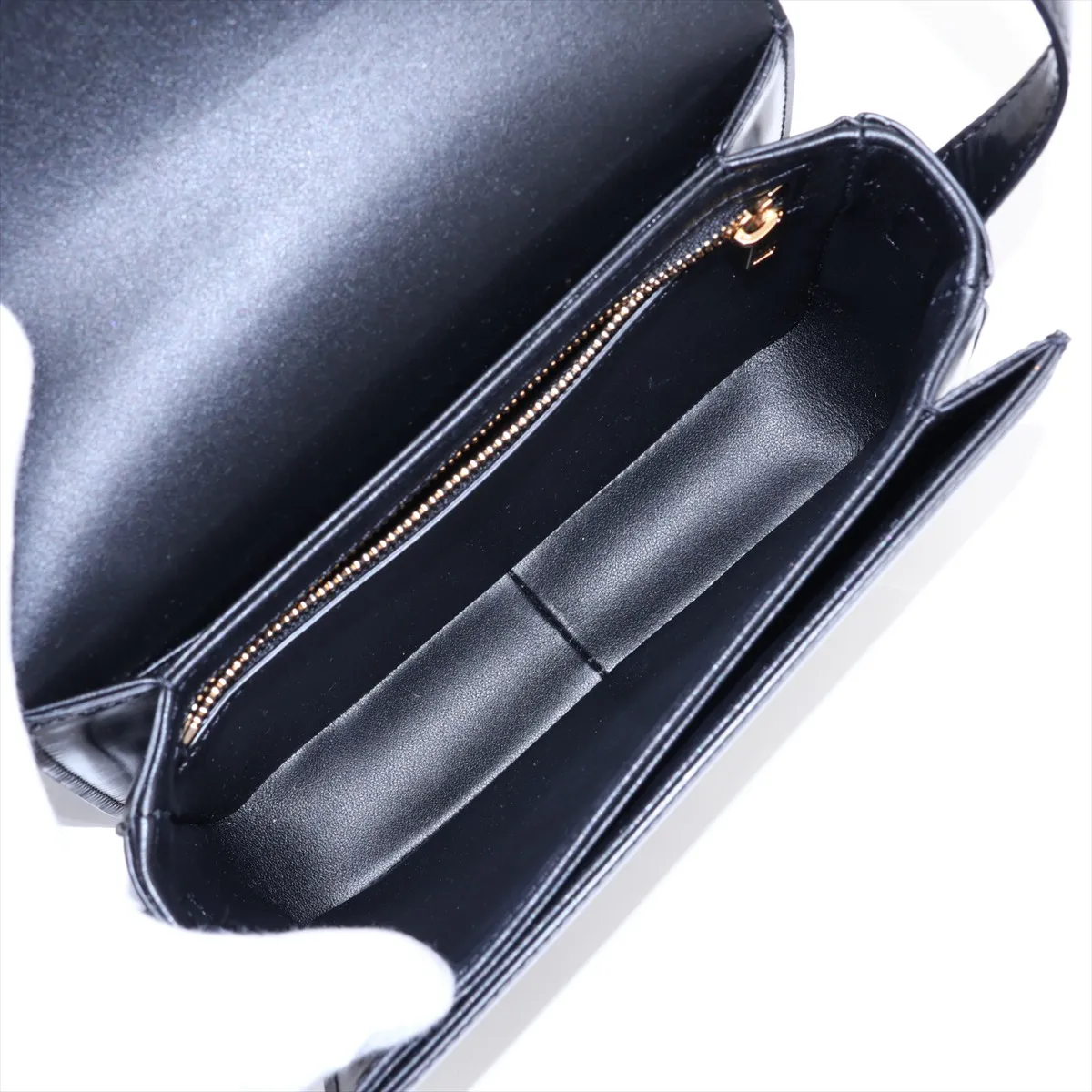 Cuir Triomphe Teen Leather Shoulder Bag, Black — view 6