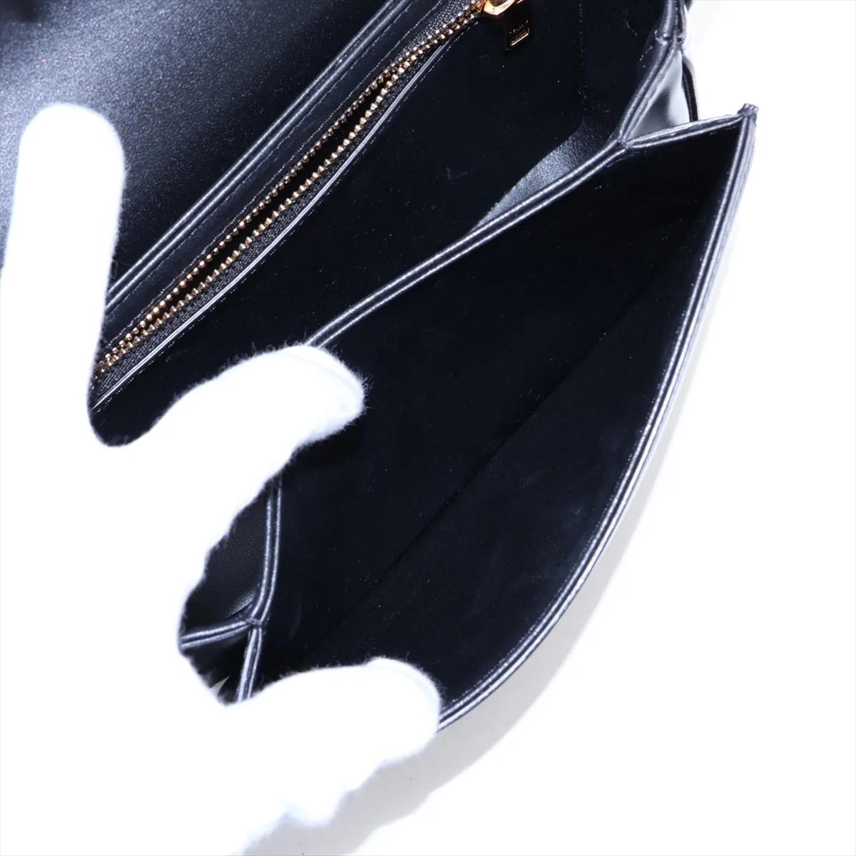 Cuir Triomphe Teen Leather Shoulder Bag, Black — view 7