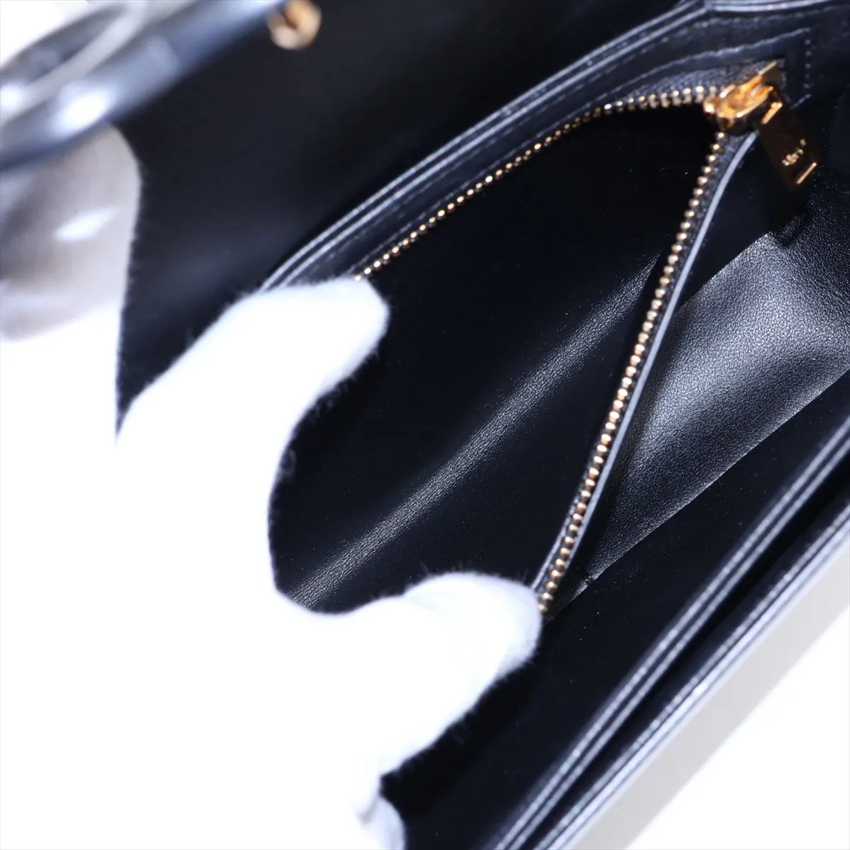 Cuir Triomphe Teen Leather Shoulder Bag, Black — view 8