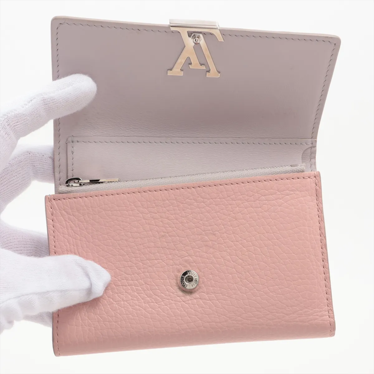 Taurillon Portefeuille Capucines Compact M63221 MI3118 Pink Wallet — view 3