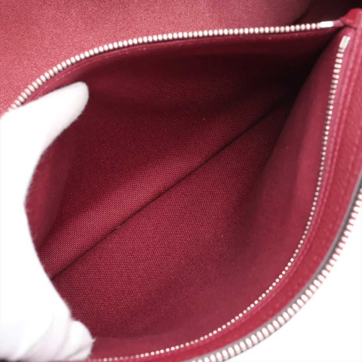 801041 Leather Shoulder Bag, Bordeaux — view 7