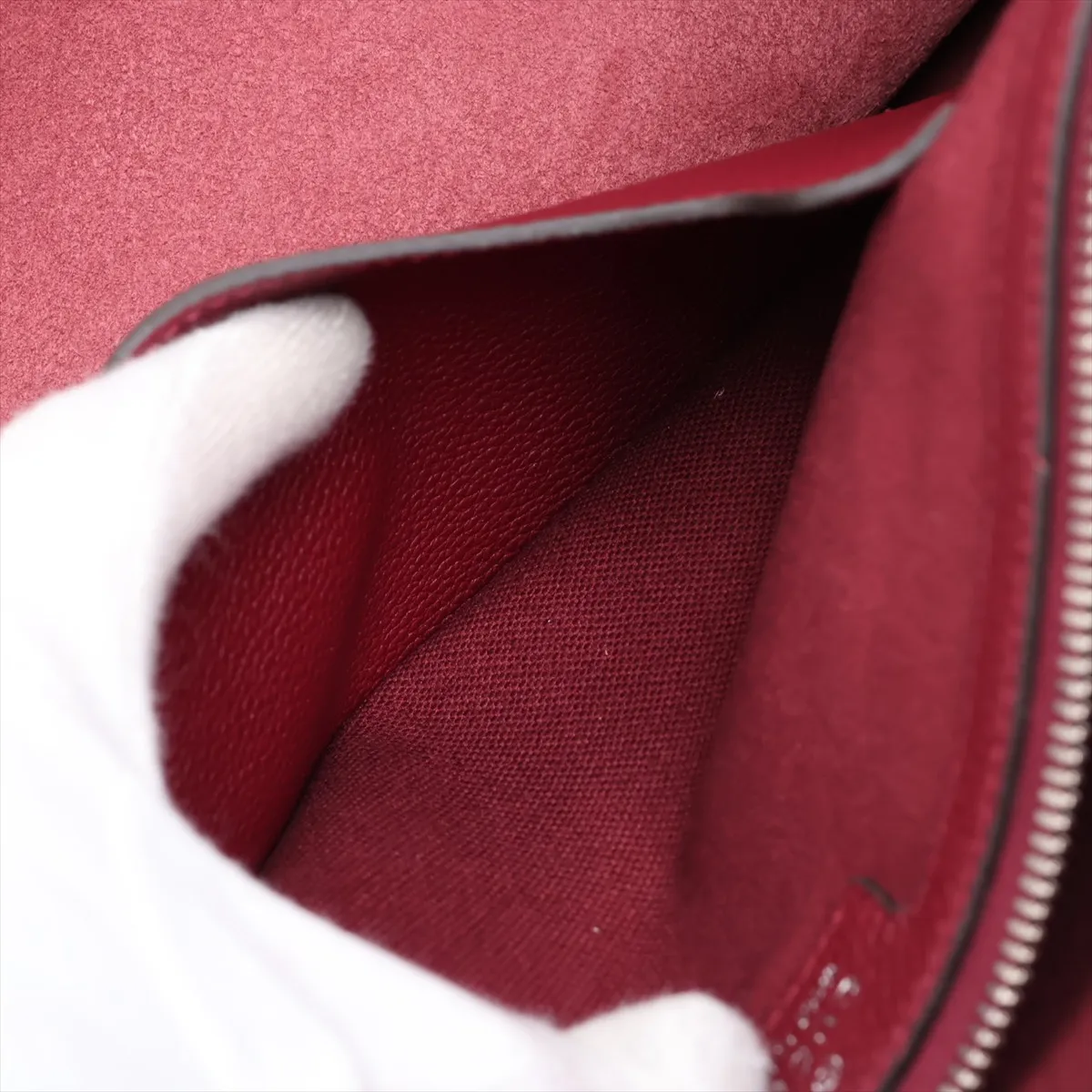 801041 Leather Shoulder Bag, Bordeaux — view 8