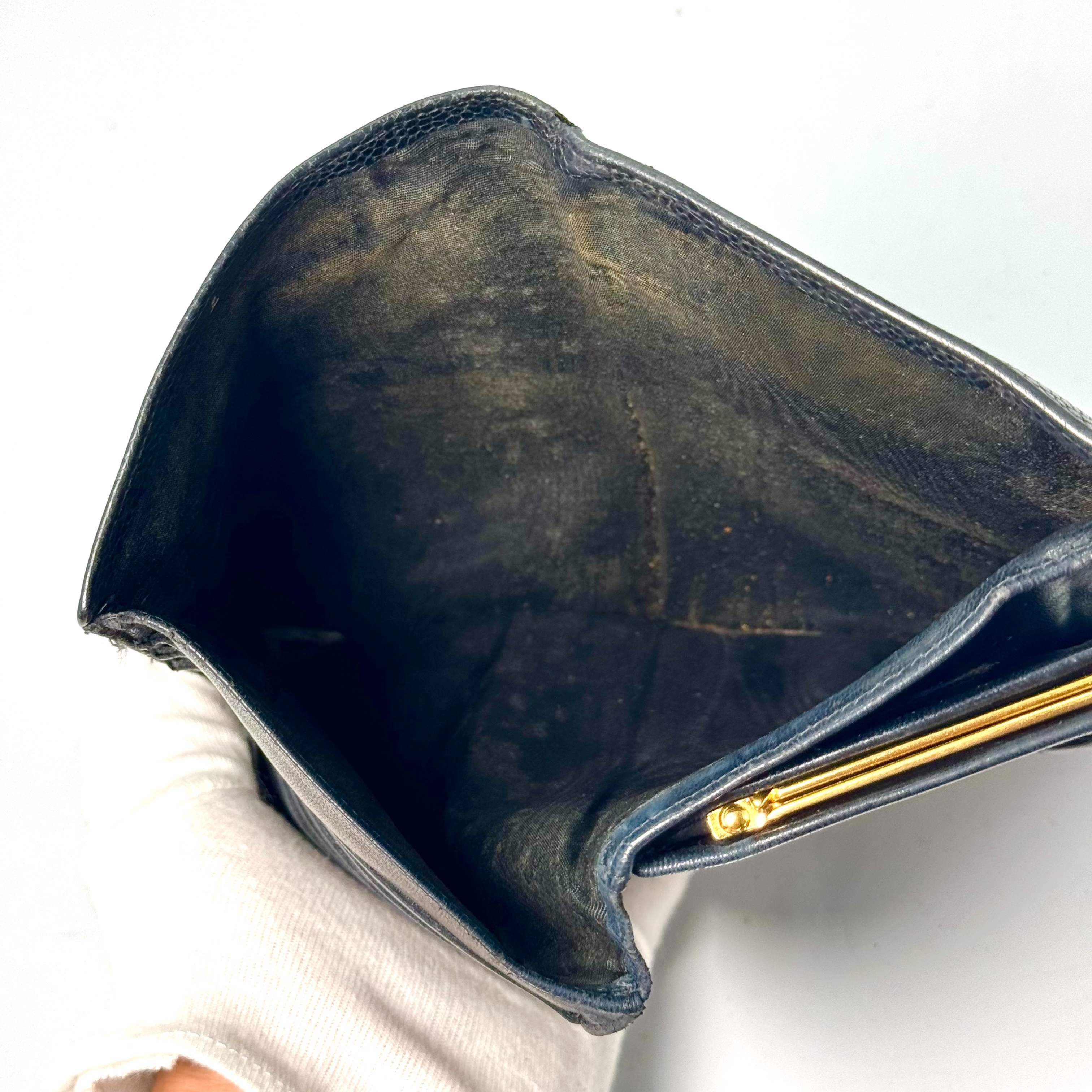 Caviar Skin Coco Mark Bi-fold Long Wallet, Black, Serial Number Seal is Indistinct — view 5