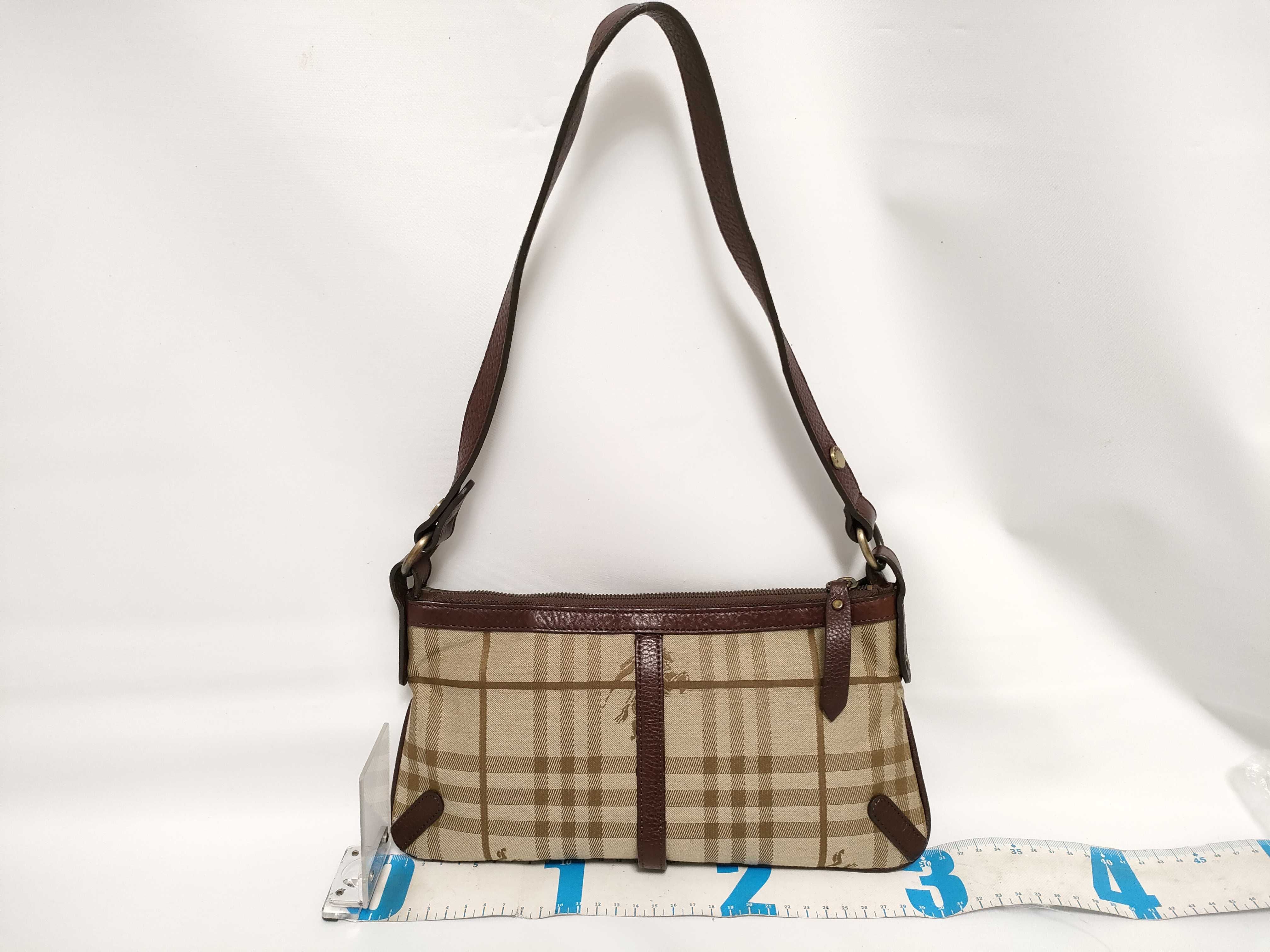 Horseferry Nova Check Canvas x Leather Gold Hardware One-Shoulder Bag Dust Bag — view 2