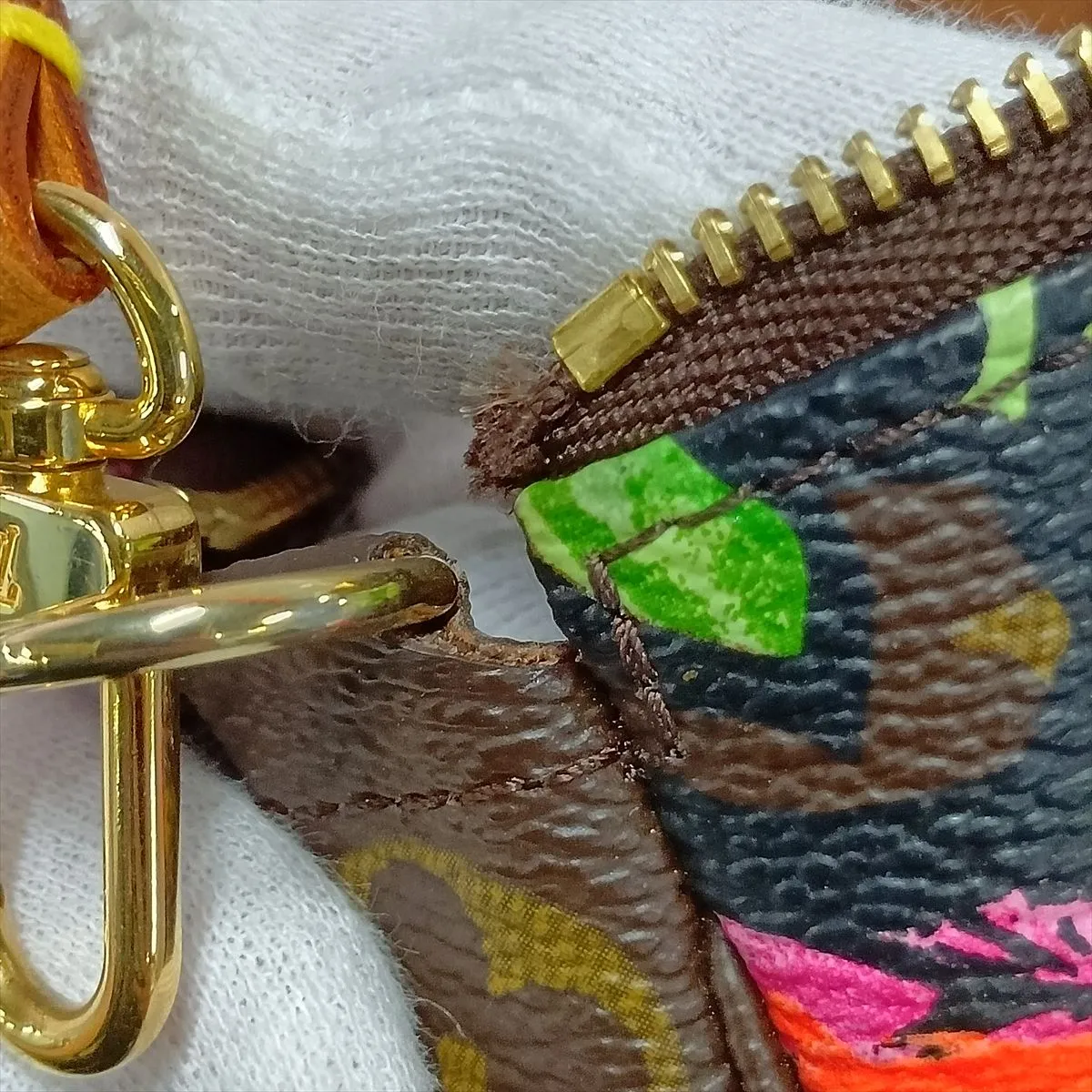 Monogram Rose Pochette Accessoires M48615 CA5018 Brown — view 9