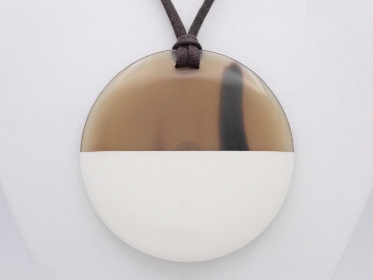 Buffalo horn minimalist city necklace, cord approximately 80cm long.