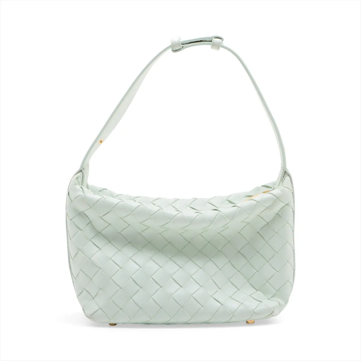 Intrecciato Mini Wallace Leather Handbag, Green — view 2