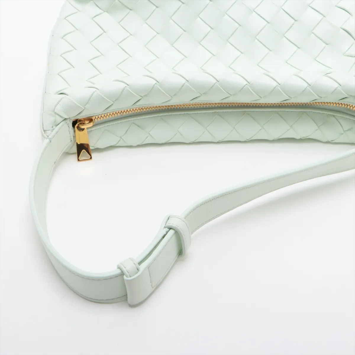 Intrecciato Mini Wallace Leather Handbag, Green — view 5