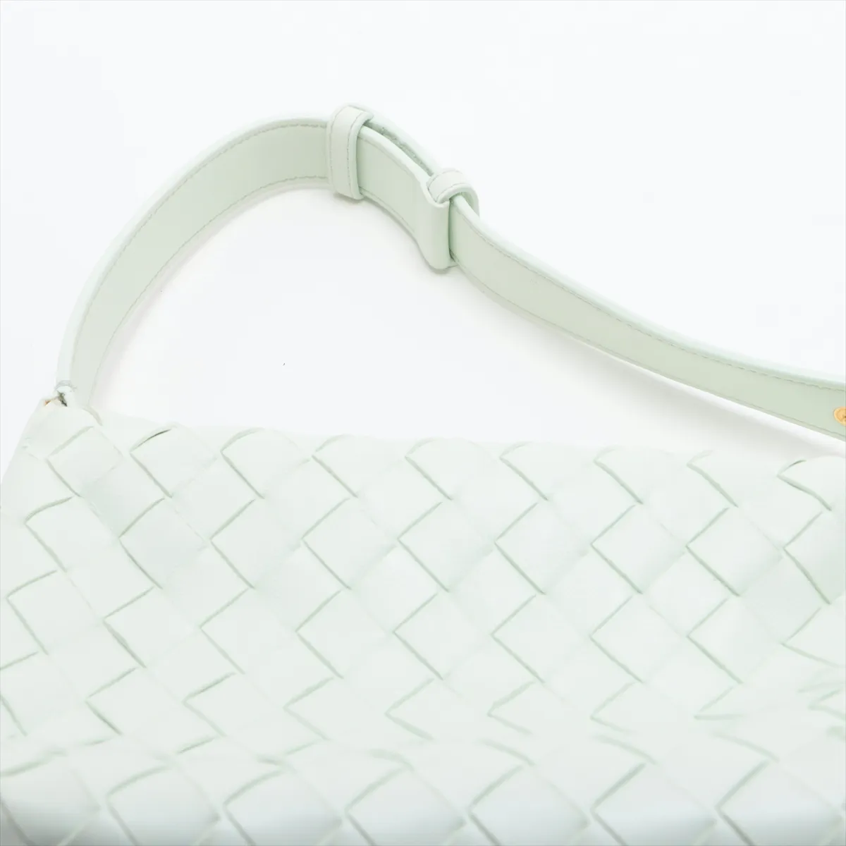 Intrecciato Mini Wallace Leather Handbag, Green — view 6