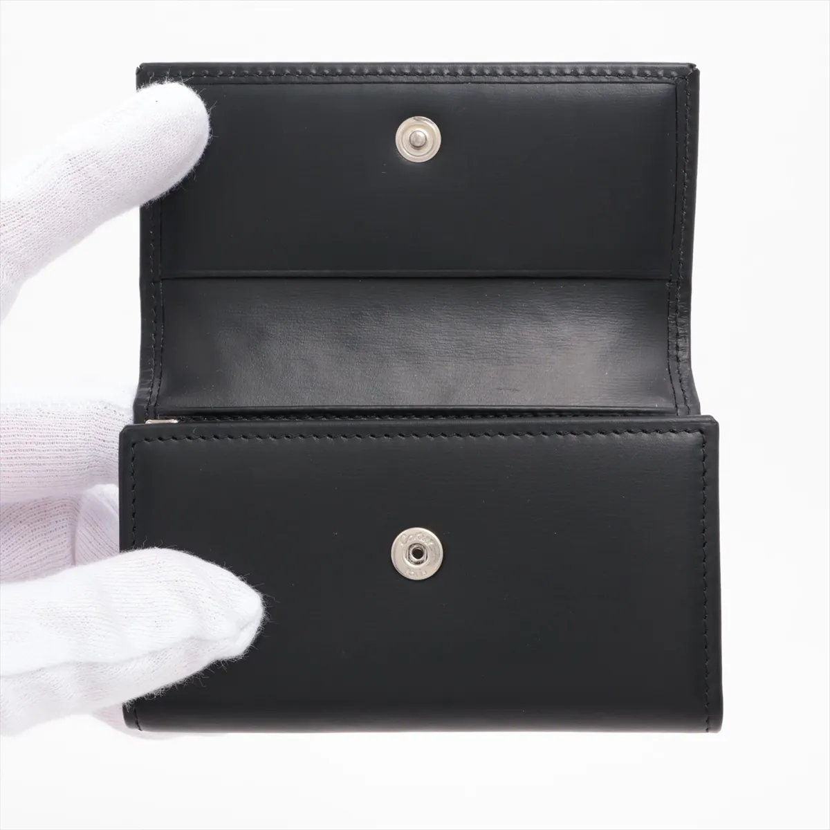 Pasha Leather Key Case, Black — view 3