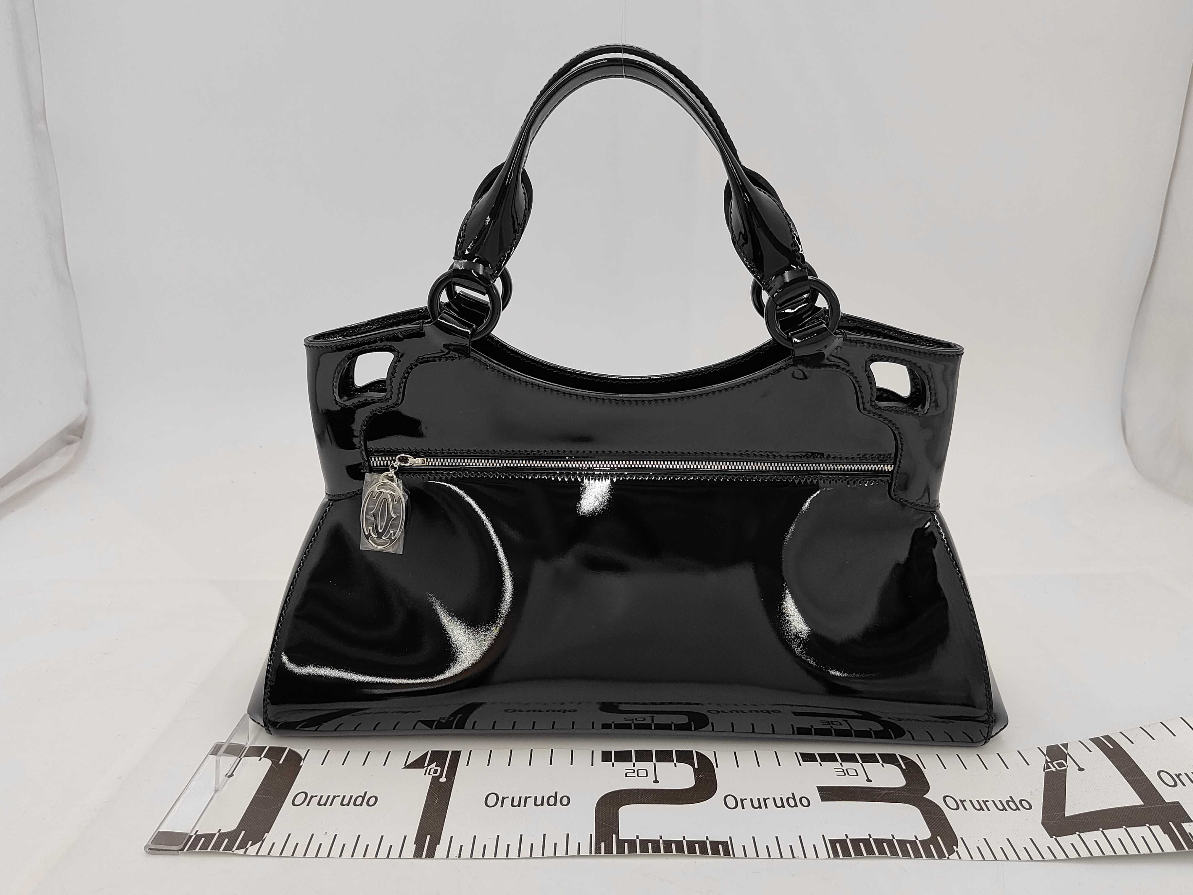 Marcello de Cartier SM L1000933 Patent Leather Black Enamel Handbag — view 2