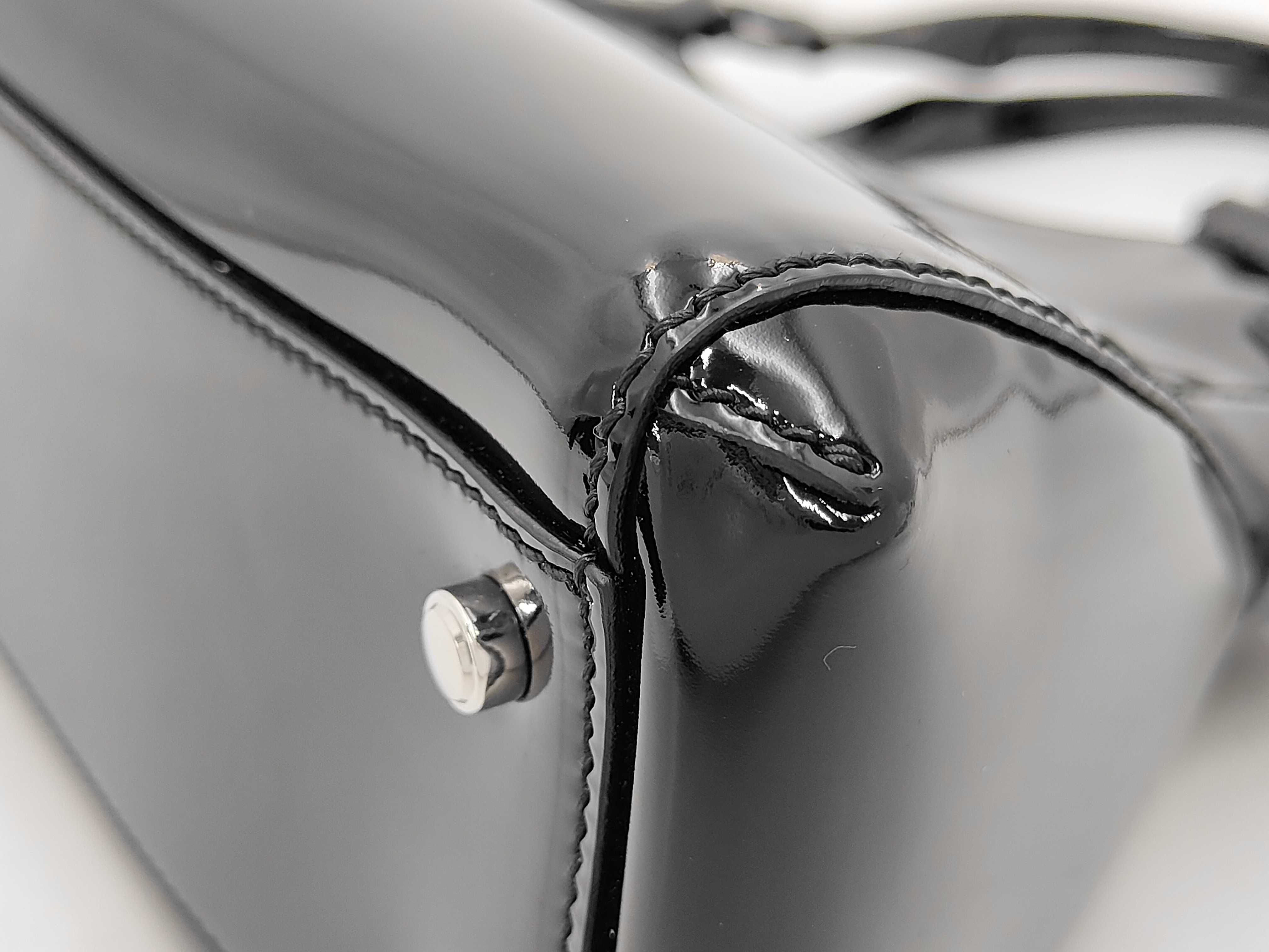 Marcello de Cartier SM L1000933 Patent Leather Black Enamel Handbag — view 7
