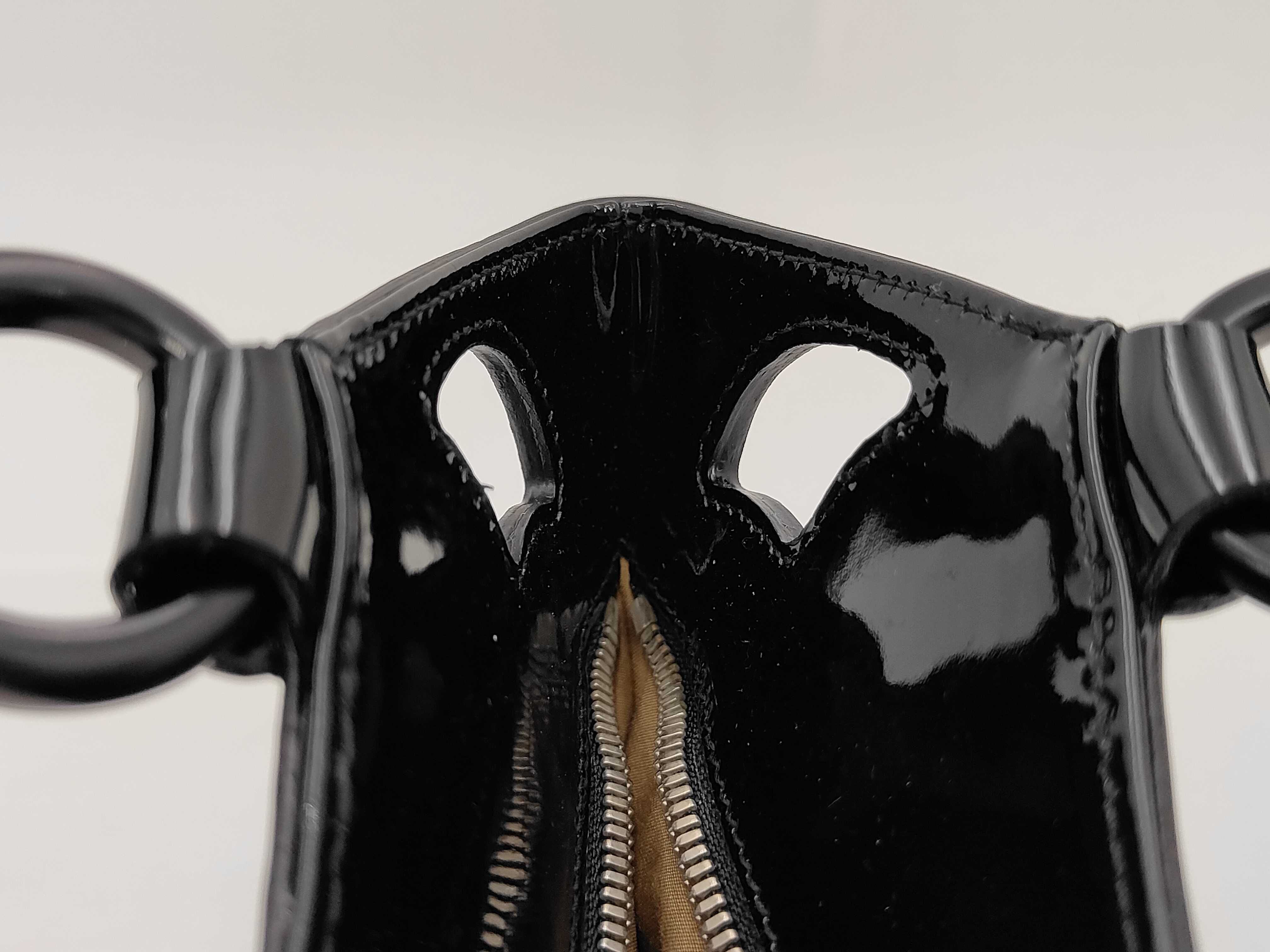 Marcello de Cartier SM L1000933 Patent Leather Black Enamel Handbag — view 9