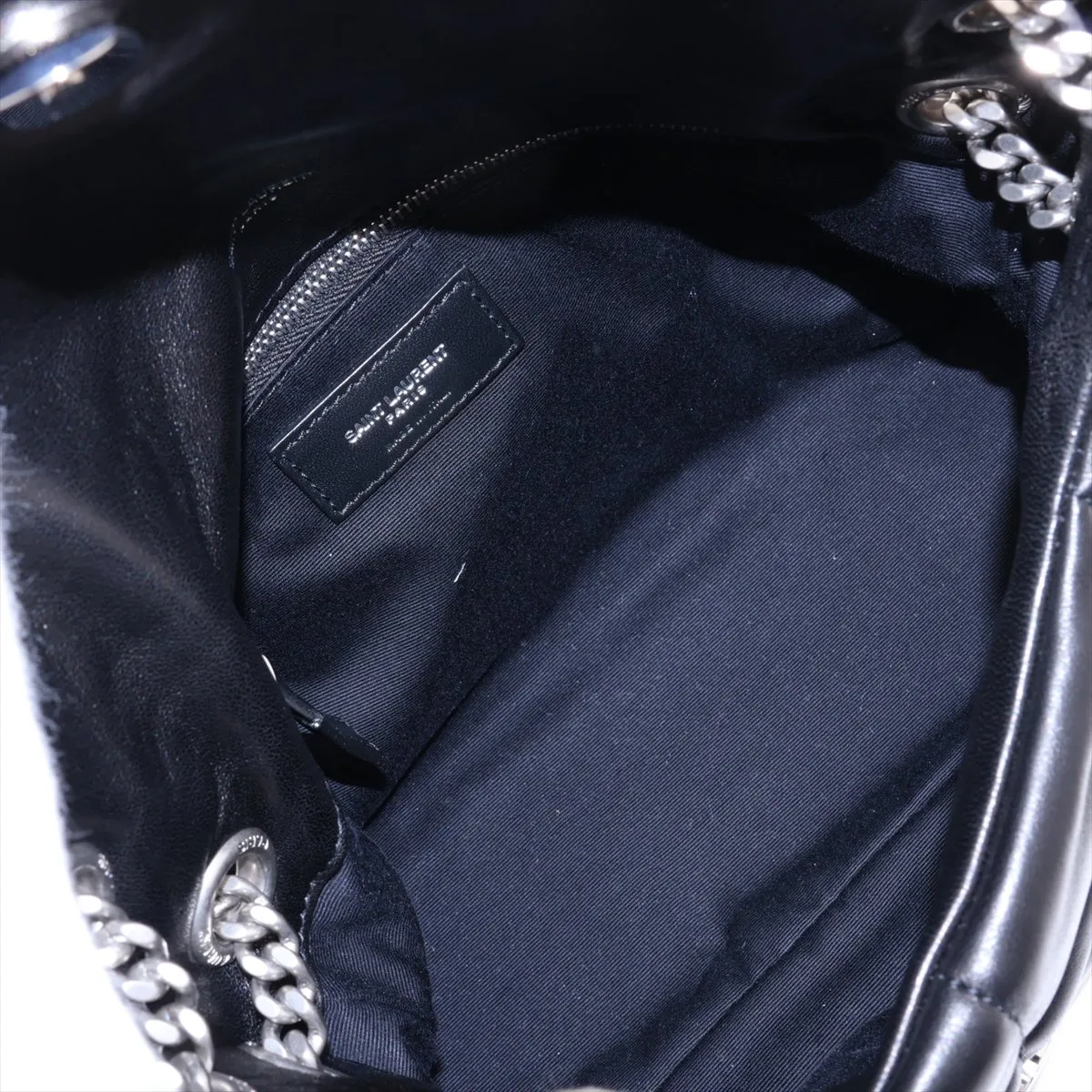 Lulu Puffer Leather Chain Shoulder Bag, Black 577476 — view 7