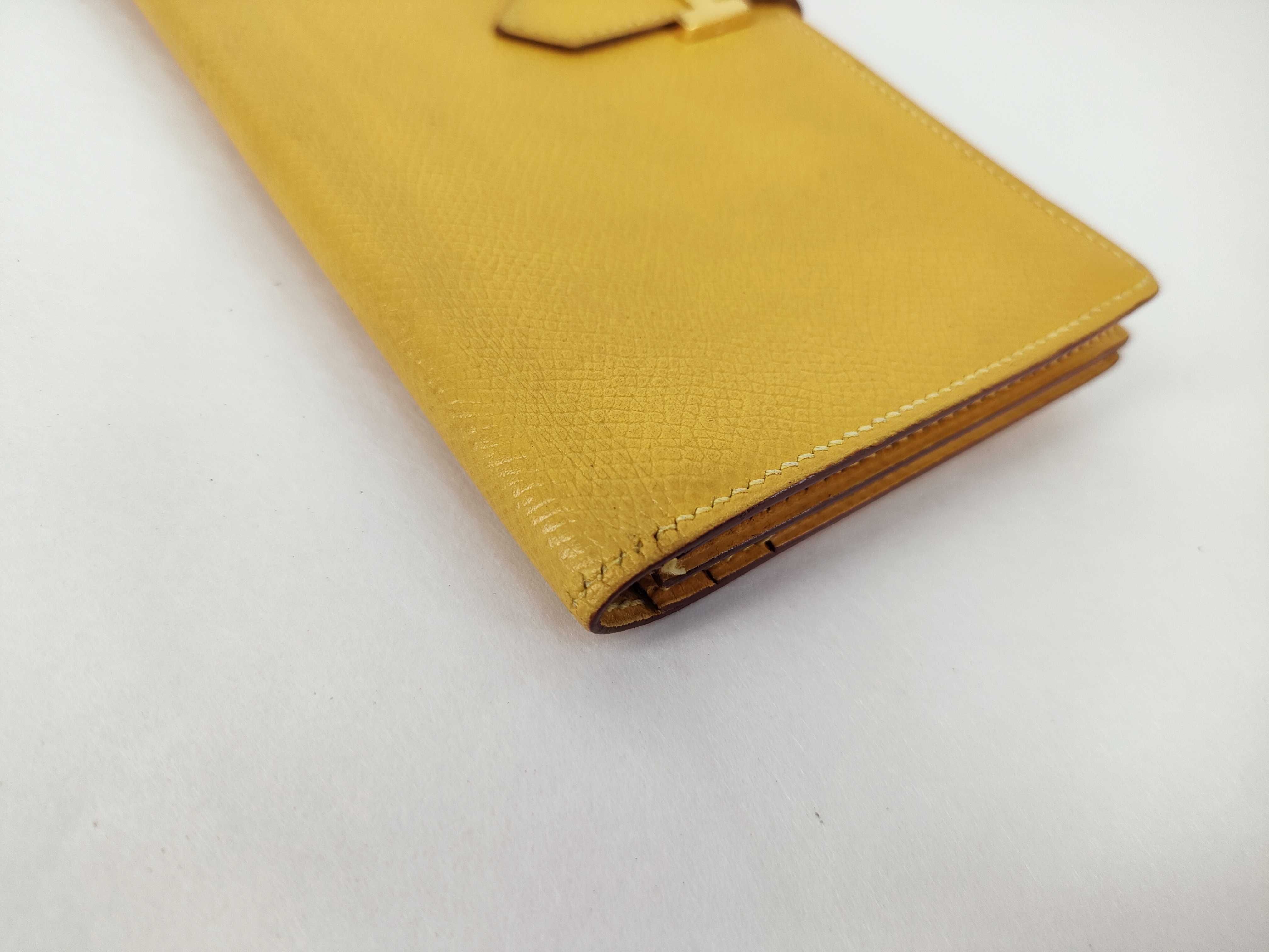 Bearn Soufflé Epsom Leather Jaune Ambre Wallet with Z Stamp — view 3
