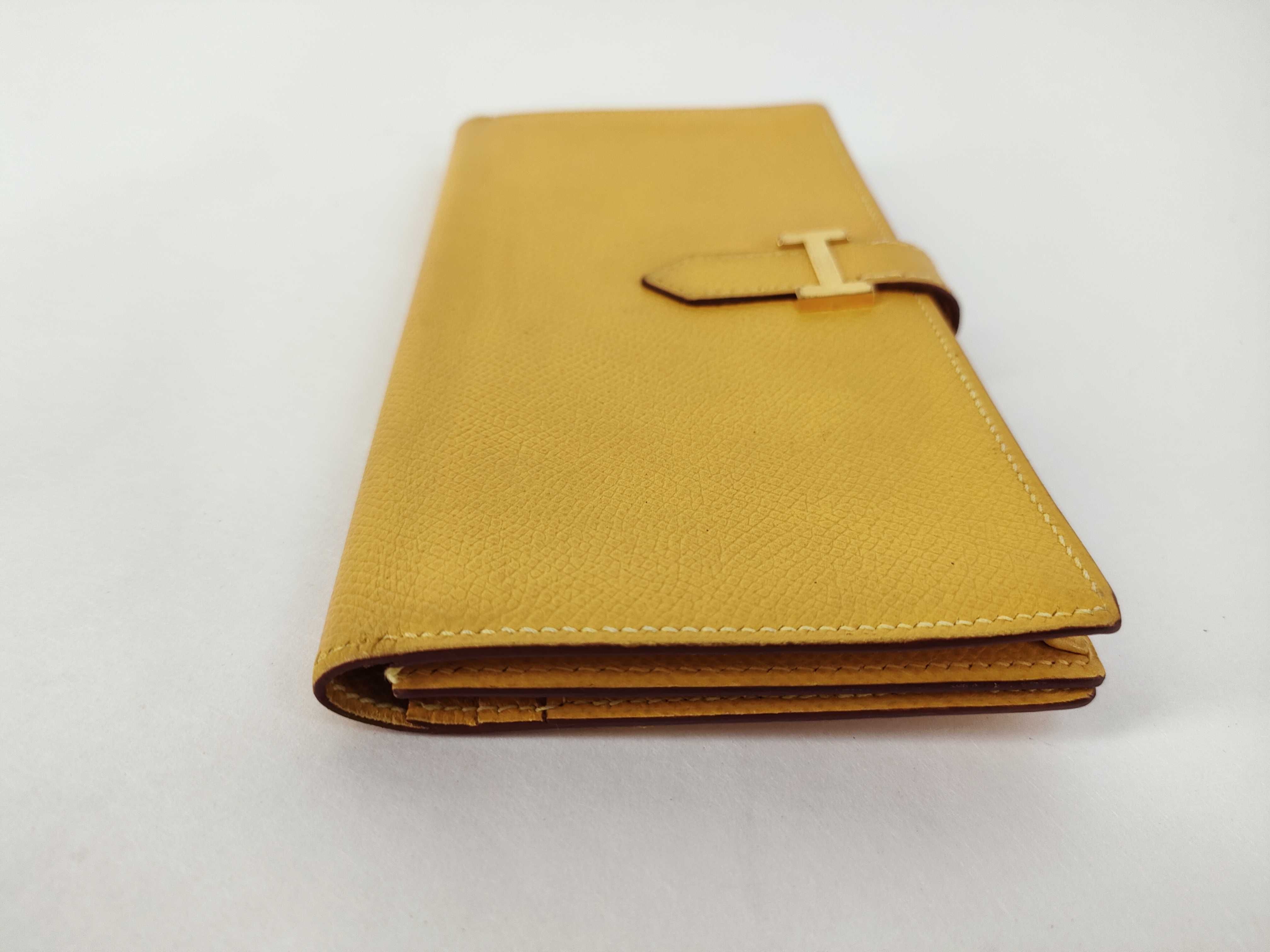 Bearn Soufflé Epsom Leather Jaune Ambre Wallet with Z Stamp — view 4