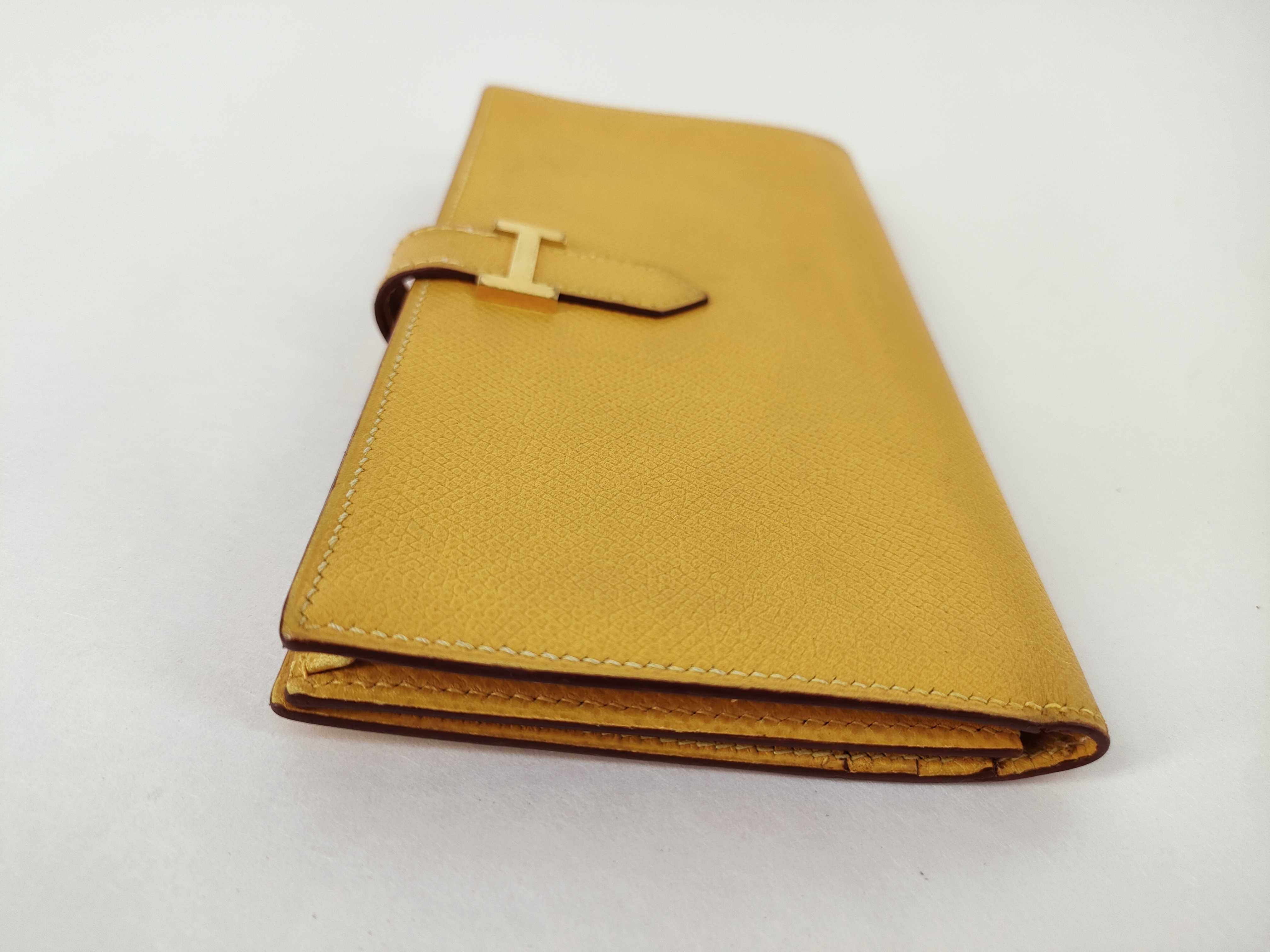 Bearn Soufflé Epsom Leather Jaune Ambre Wallet with Z Stamp — view 6