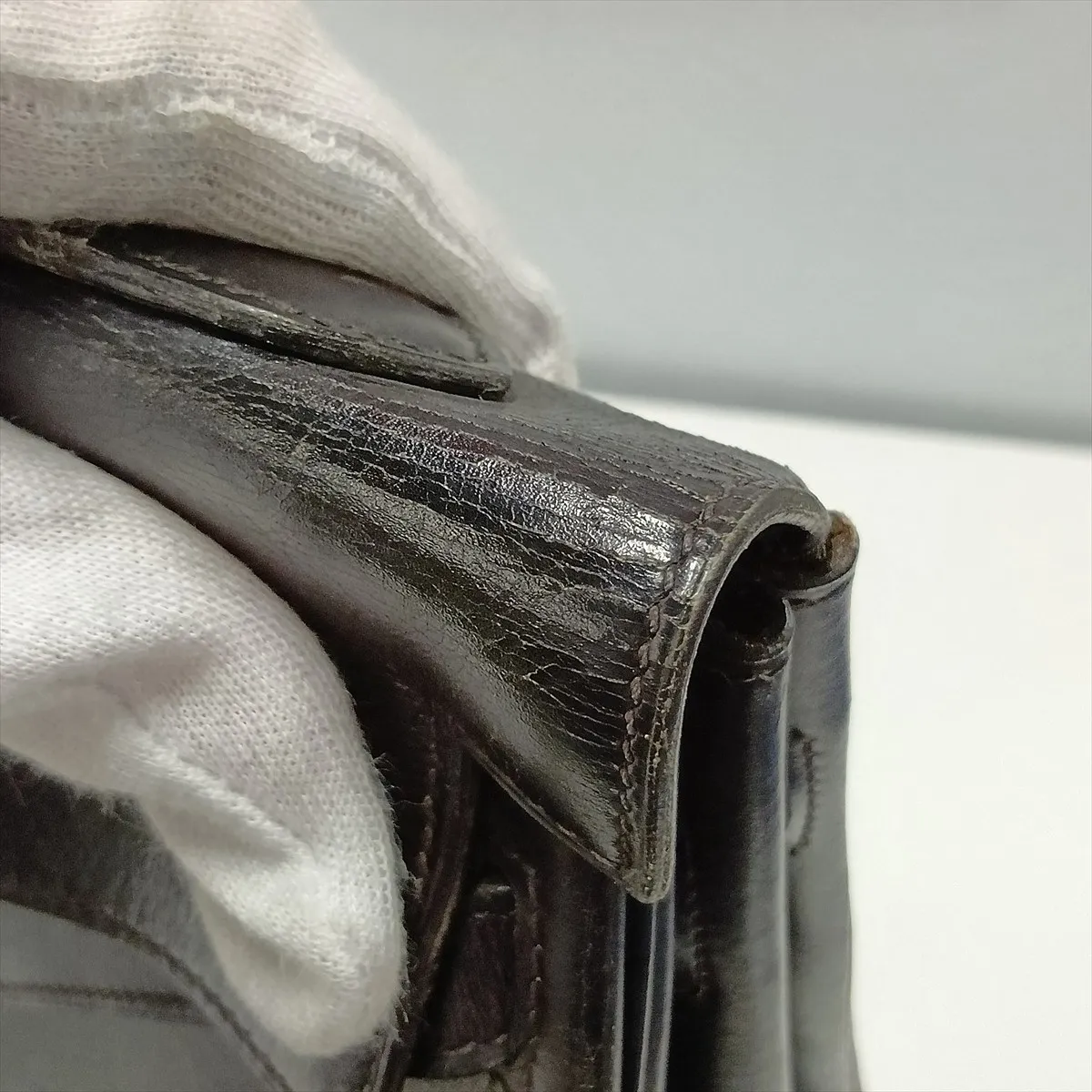 [Individually packaged] Hermes Kelly 32 Retourne Box Calf Black Gold Hardware (Stamp unclear) — view 11