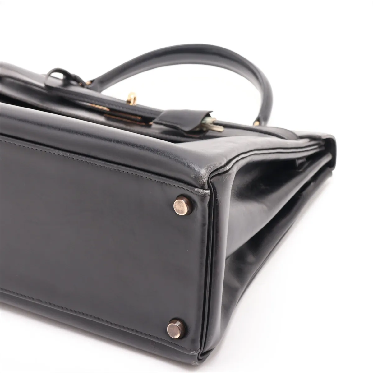 [Individually packaged] Hermes Kelly 32 Retourne Box Calf Black Gold Hardware (Stamp unclear) — view 3