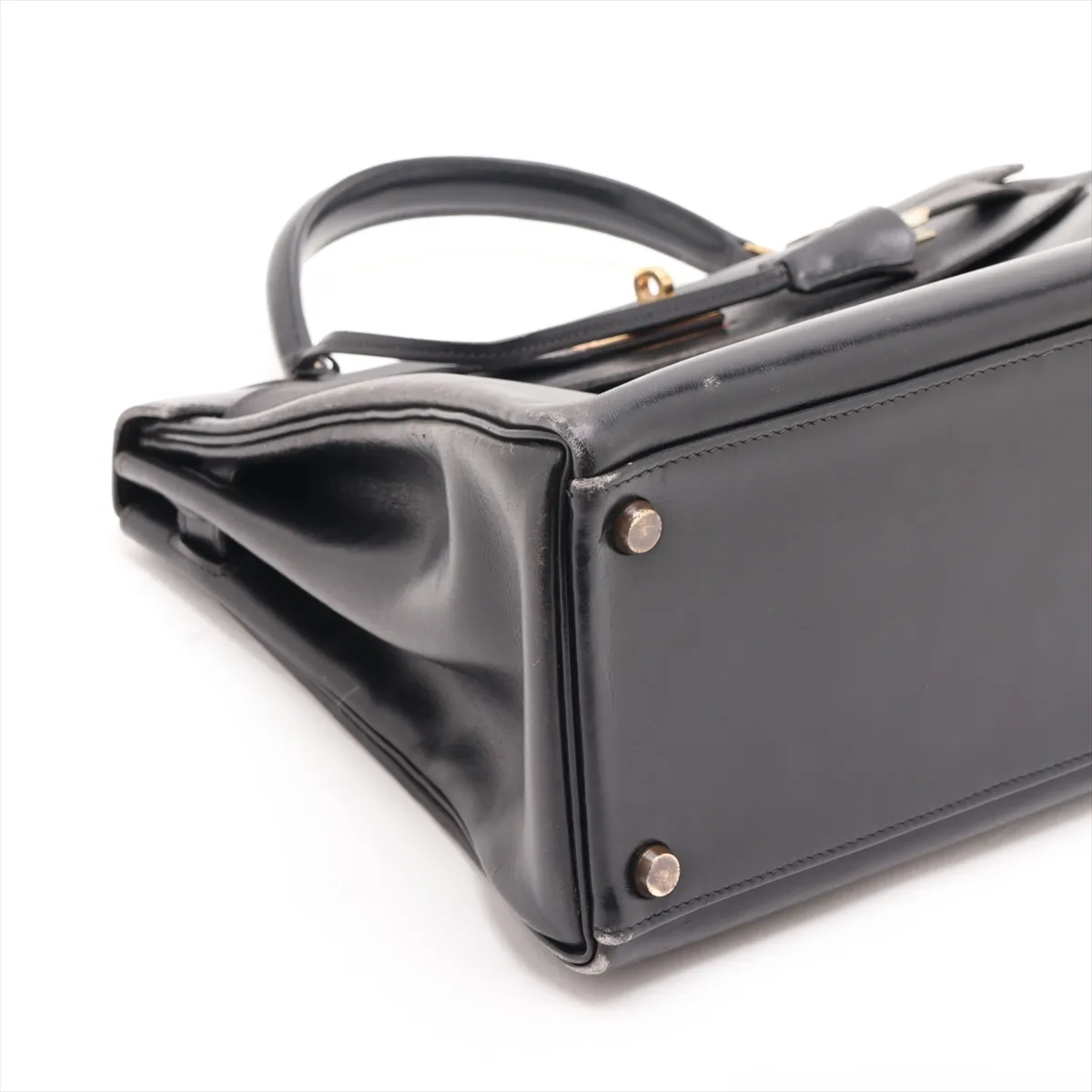 [Individually packaged] Hermes Kelly 32 Retourne Box Calf Black Gold Hardware (Stamp unclear) — view 4