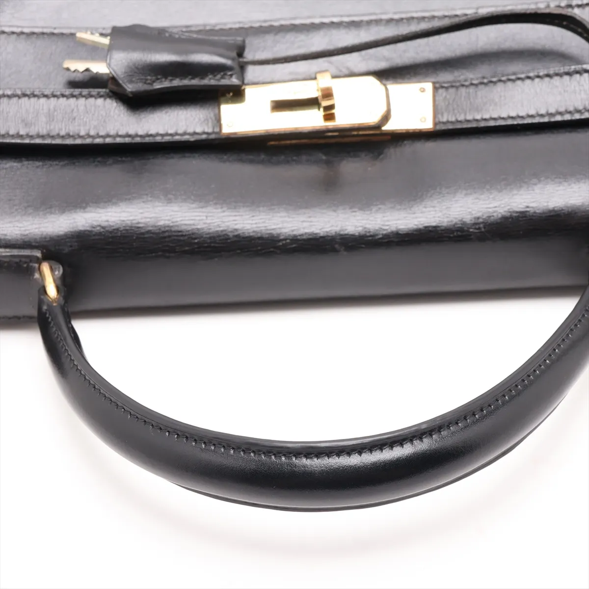 [Individually packaged] Hermes Kelly 32 Retourne Box Calf Black Gold Hardware (Stamp unclear) — view 5