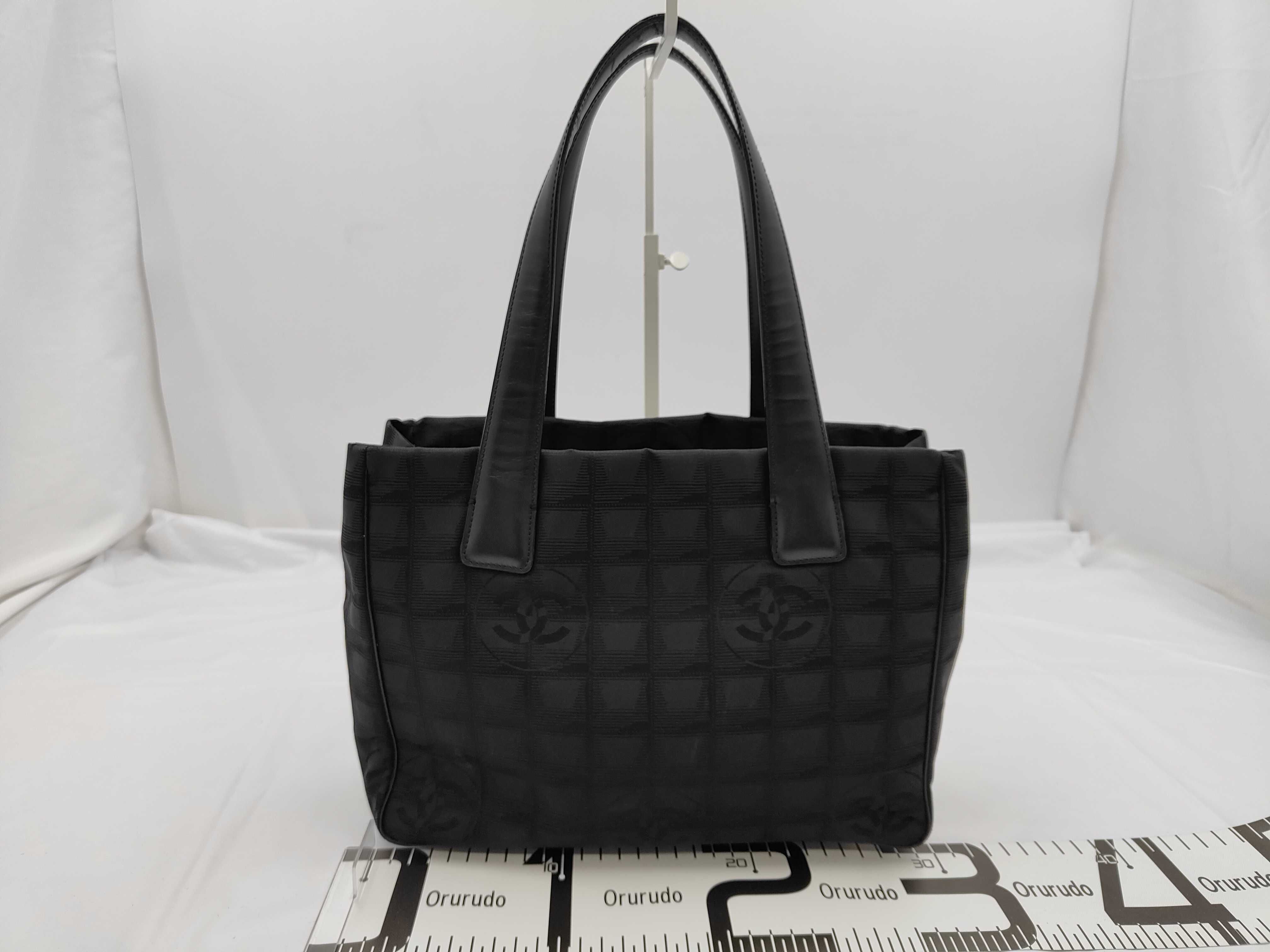 New Travel Line Nylon x Leather Tote Bag, Black with Gold Hardware, 8907033 (Serial Number 8) — view 2