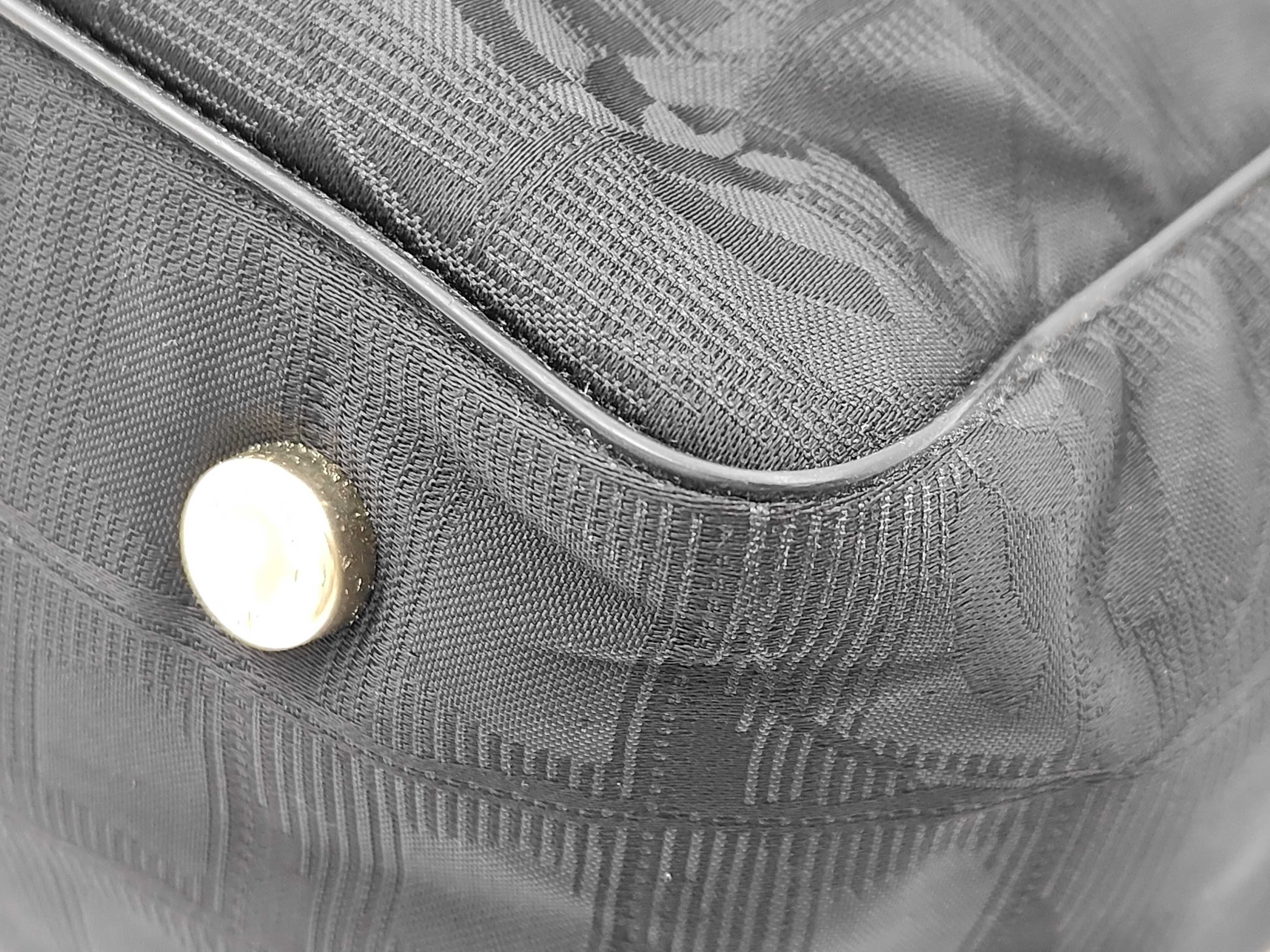 New Travel Line Nylon x Leather Tote Bag, Black with Gold Hardware, 8907033 (Serial Number 8) — view 6