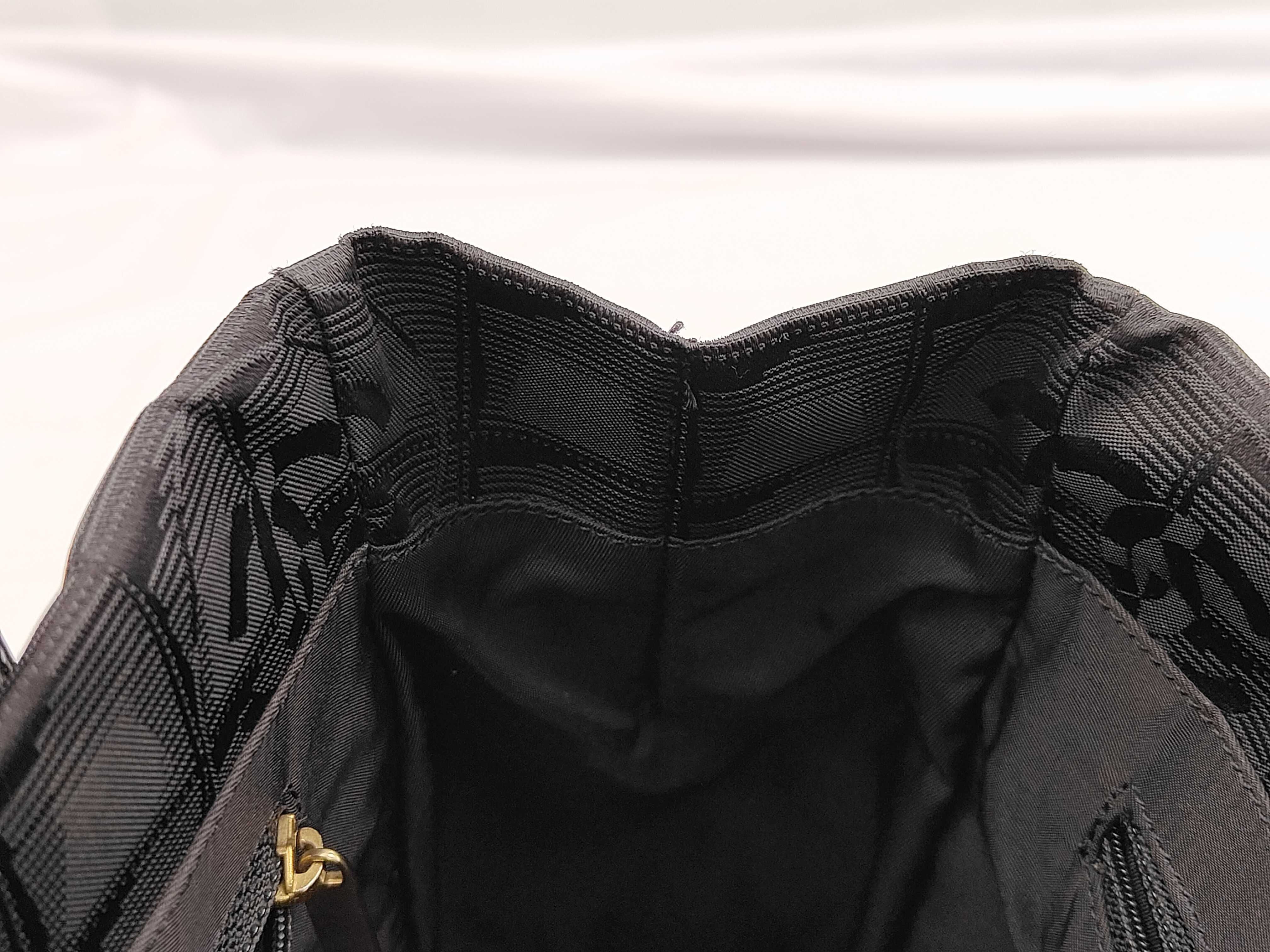 New Travel Line Nylon x Leather Tote Bag, Black with Gold Hardware, 8907033 (Serial Number 8) — view 8