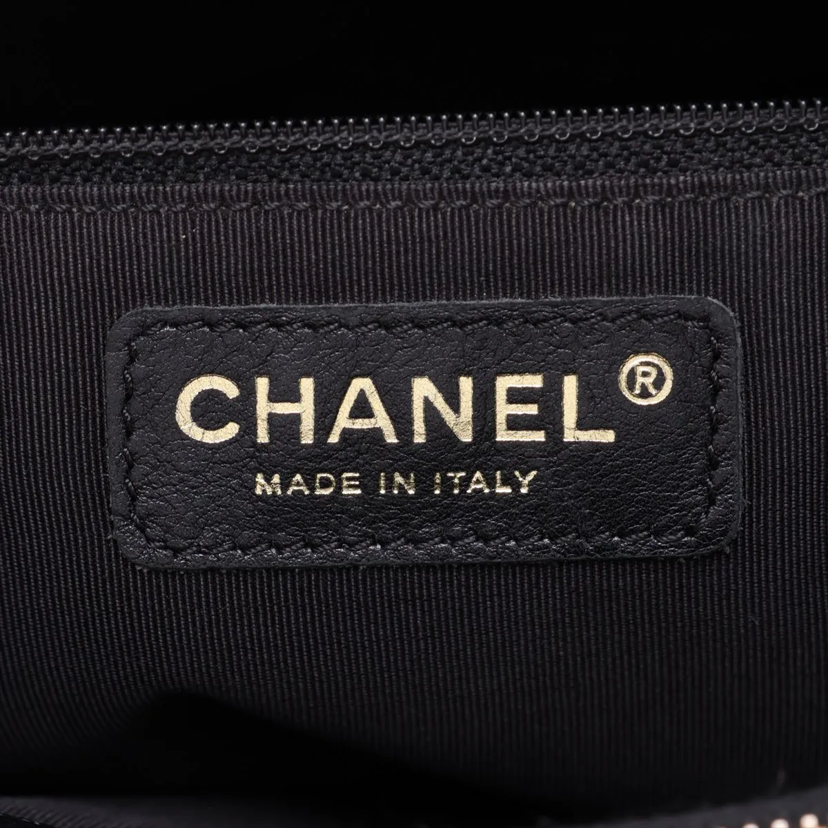 GST Caviar Skin Chain Tote Bag, Black with Gold Hardware, 10370122 (Serial Number in the 10s) — view 13