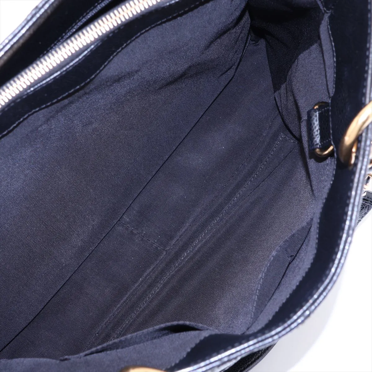 GST Caviar Skin Chain Tote Bag, Black with Gold Hardware, 10370122 (Serial Number in the 10s) — view 7