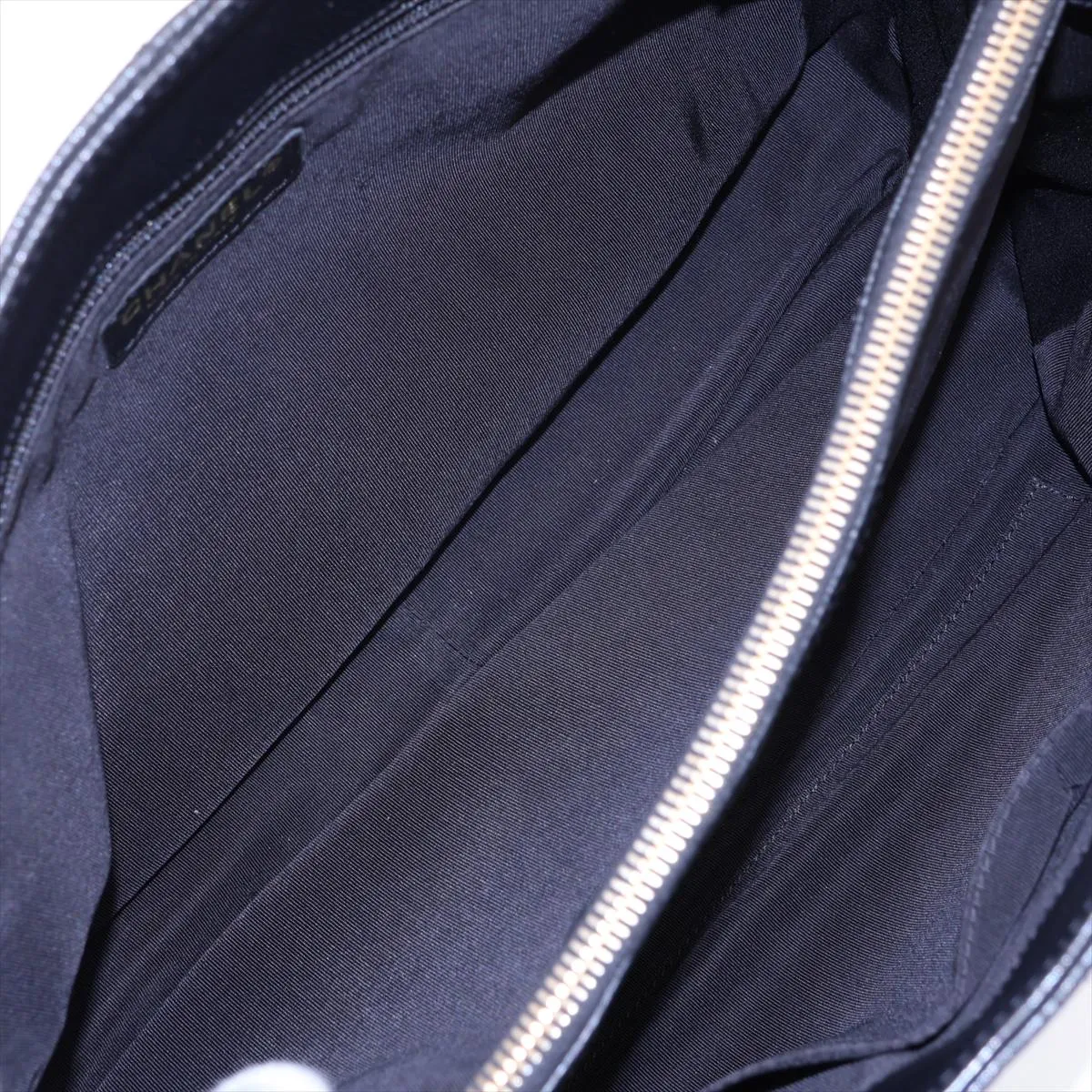 GST Caviar Skin Chain Tote Bag, Black with Gold Hardware, 10370122 (Serial Number in the 10s) — view 8