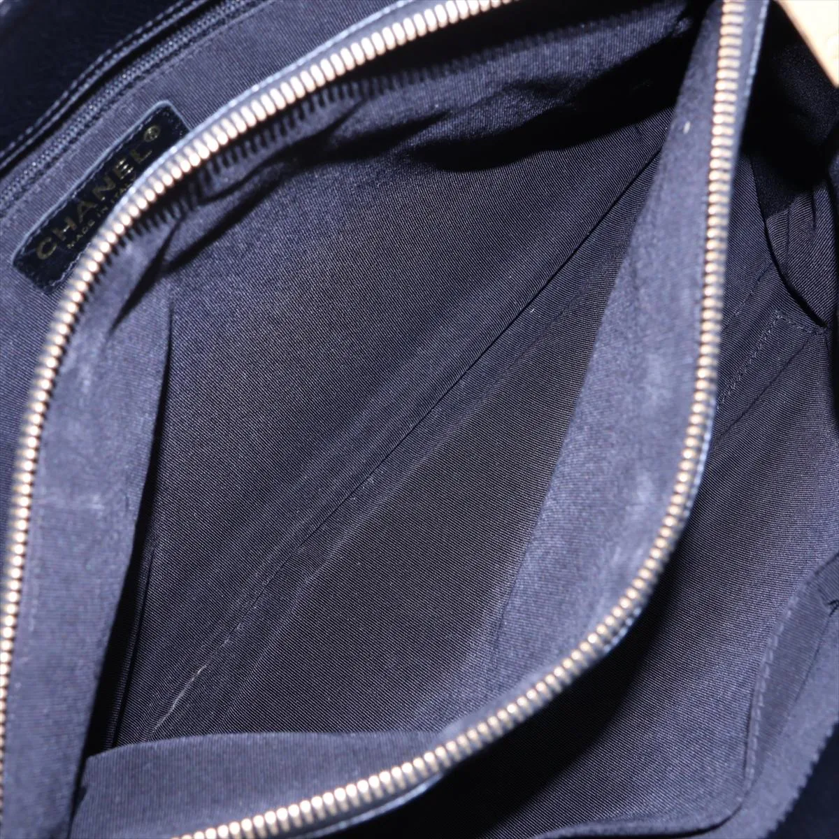 GST Caviar Skin Chain Tote Bag, Black with Gold Hardware, 10370122 (Serial Number in the 10s) — view 10