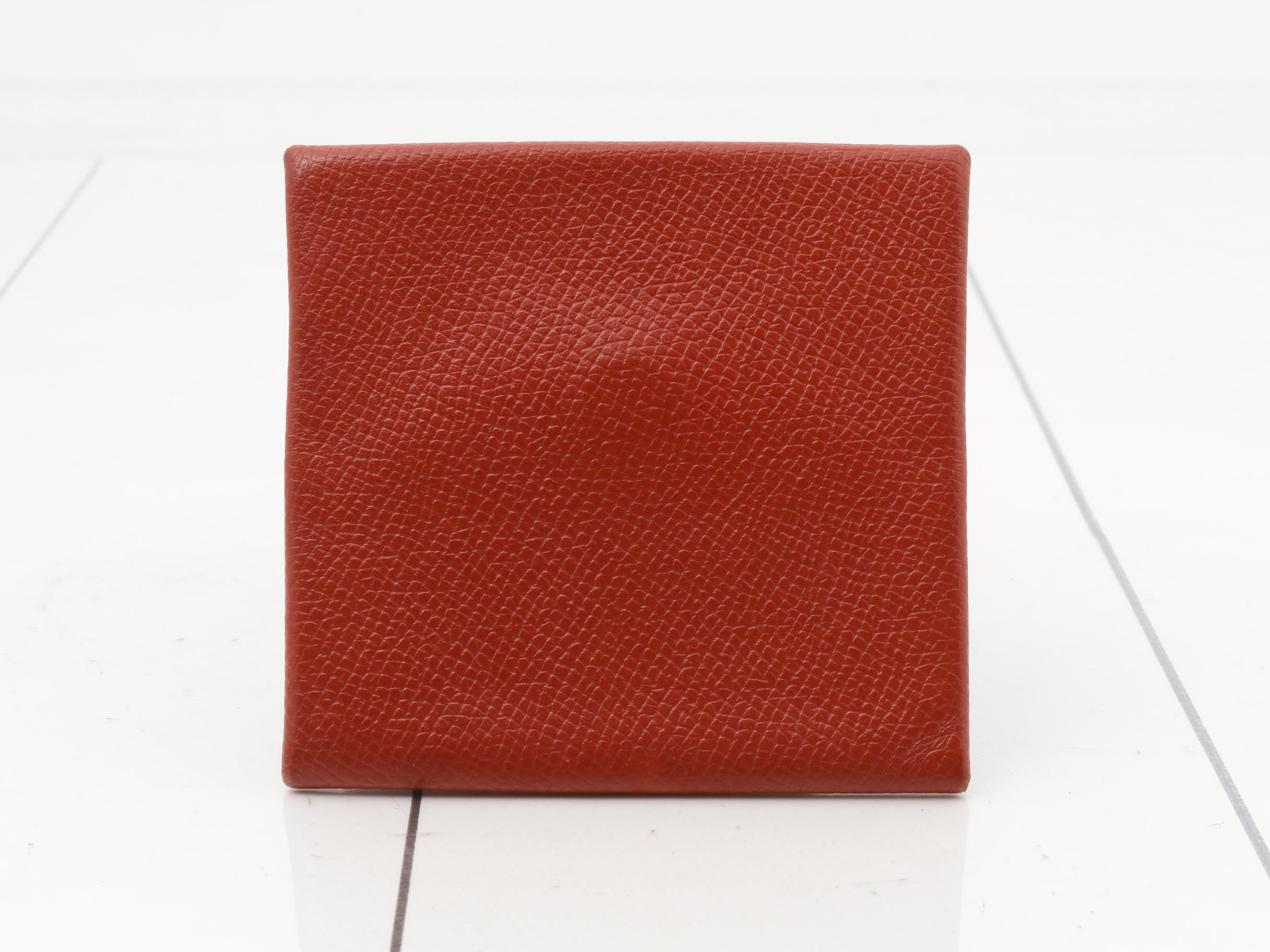 Bastia Leather Coin Case, P Stamp, Red — view 2