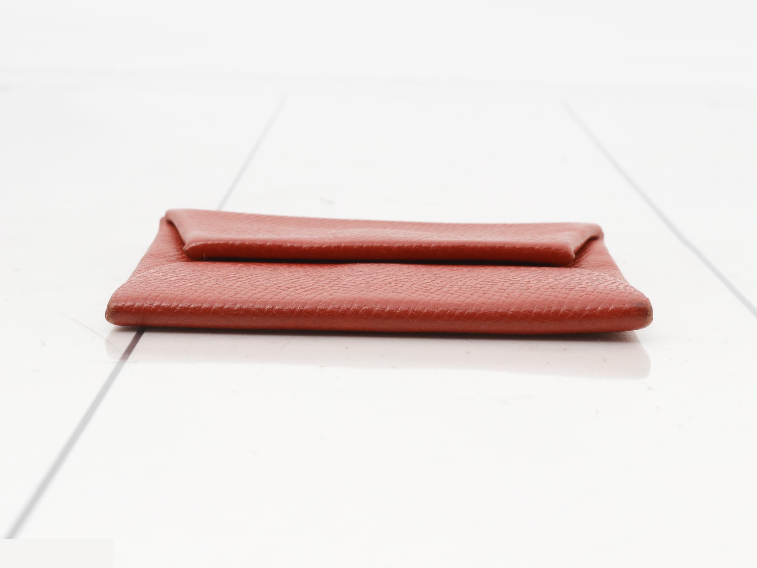 Bastia Leather Coin Case, P Stamp, Red — view 3