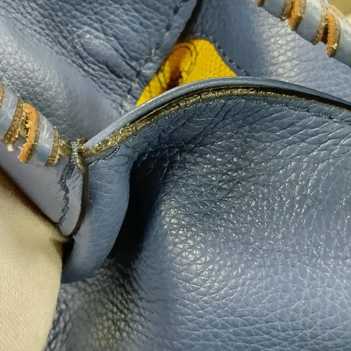 New Jackie Leather 2-Way Shoulder Bag, Blue, 298005, with initials. — view 13