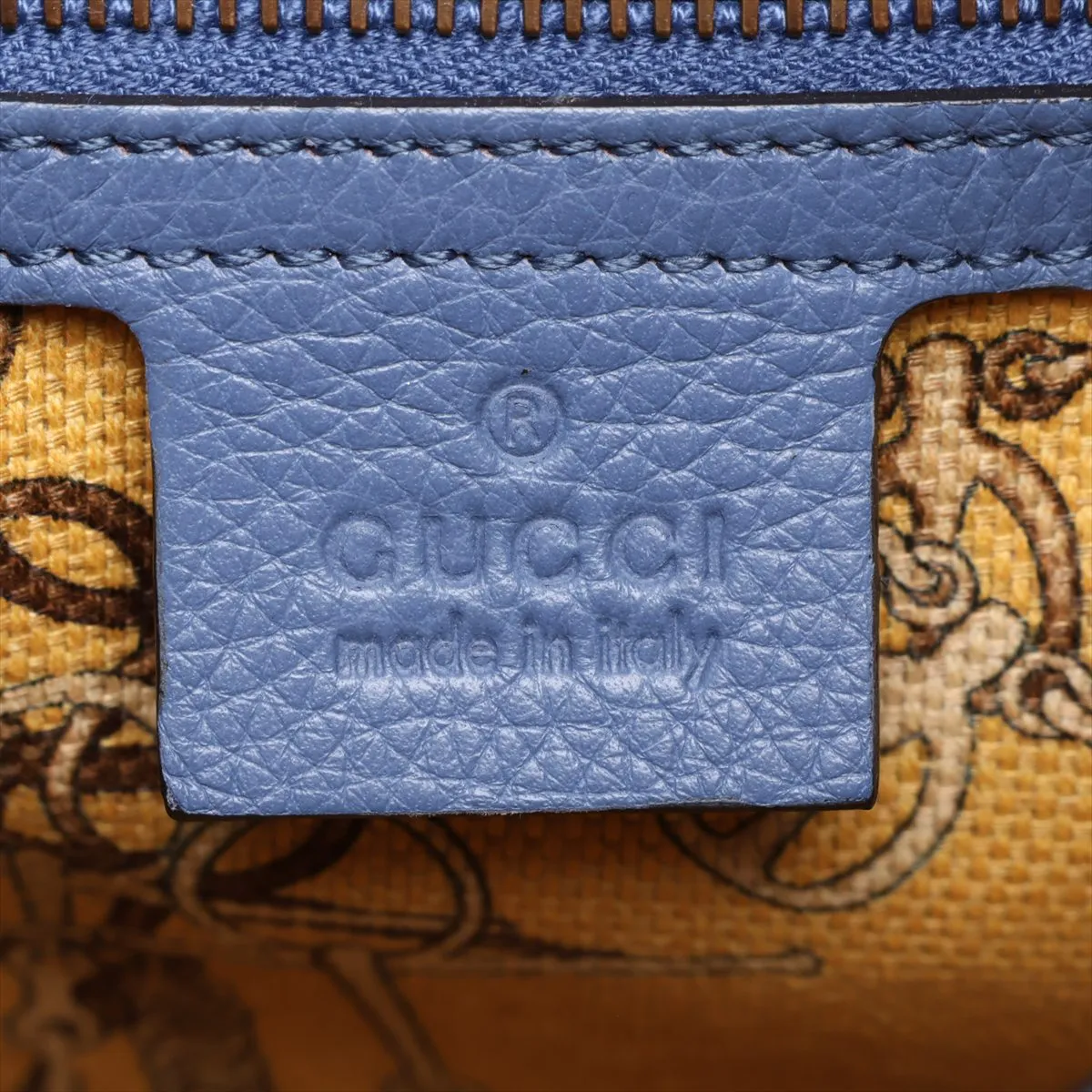 New Jackie Leather 2-Way Shoulder Bag, Blue, 298005, with initials. — view 10
