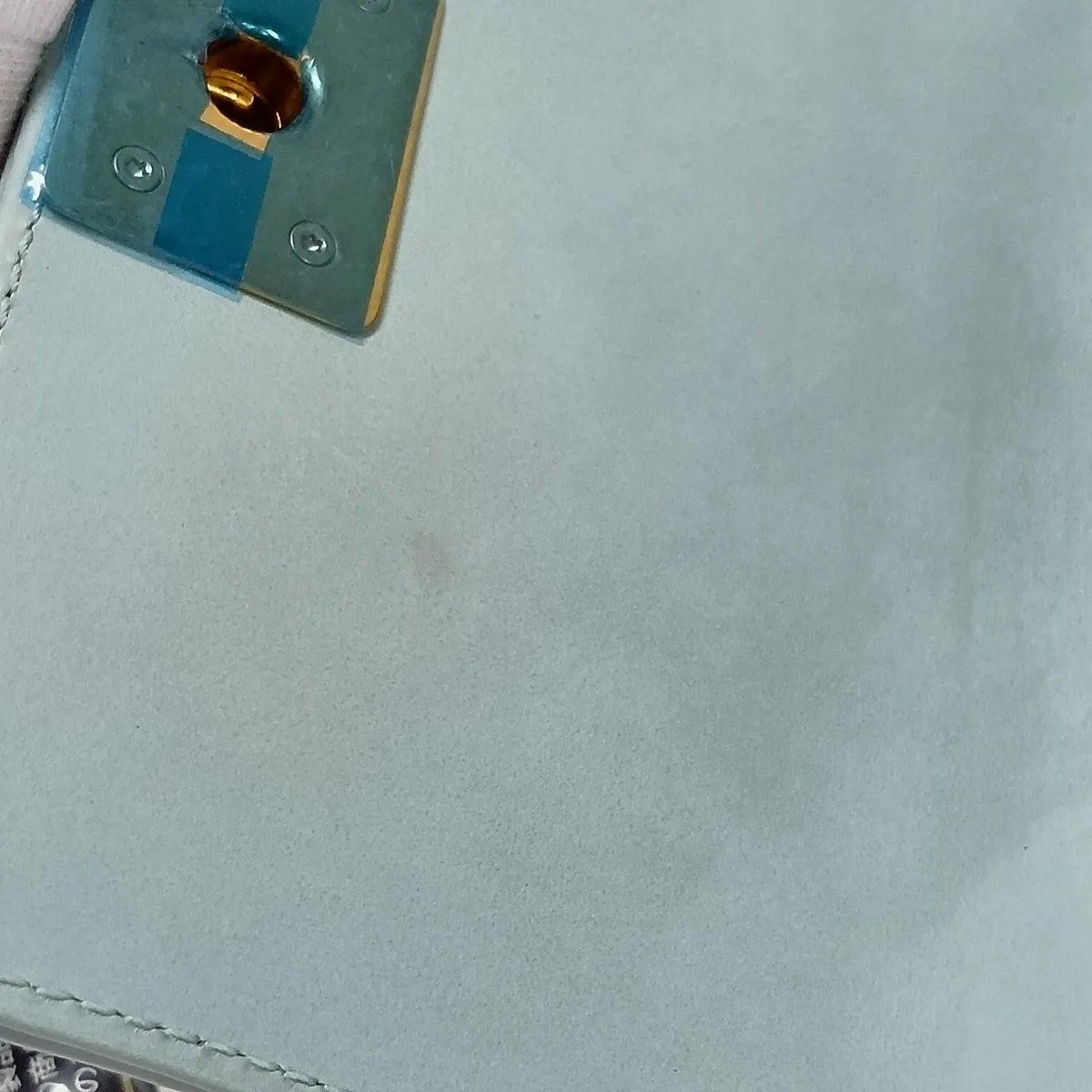 Boy Chanel Lambskin Chain Shoulder Bag, Blue with Gold Hardware, 17381331, Serial Number 17 — view 11