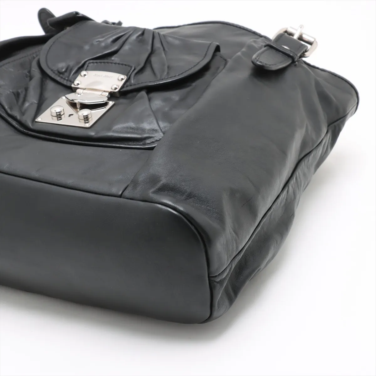 leather tote bag black — view 3