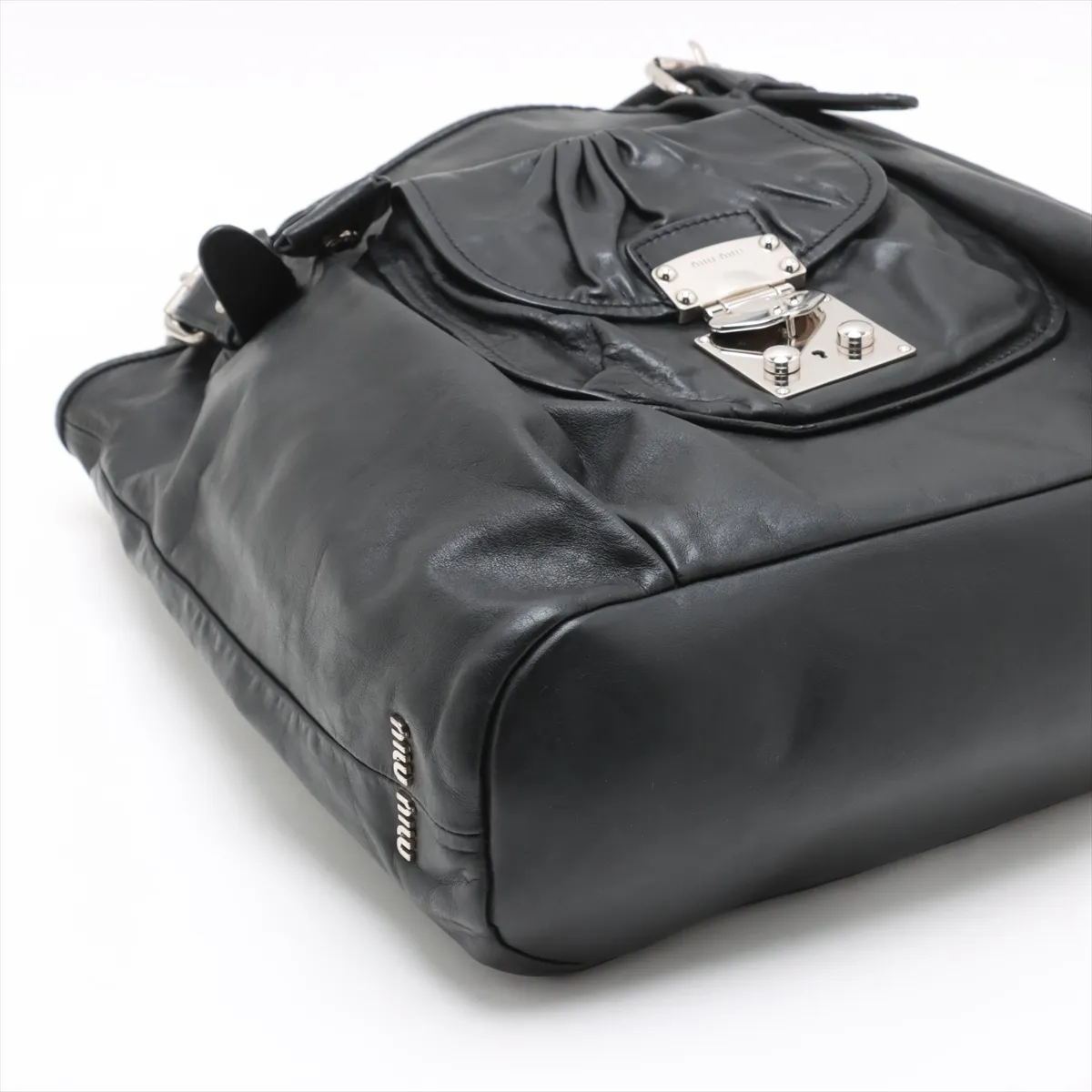 leather tote bag black — view 4