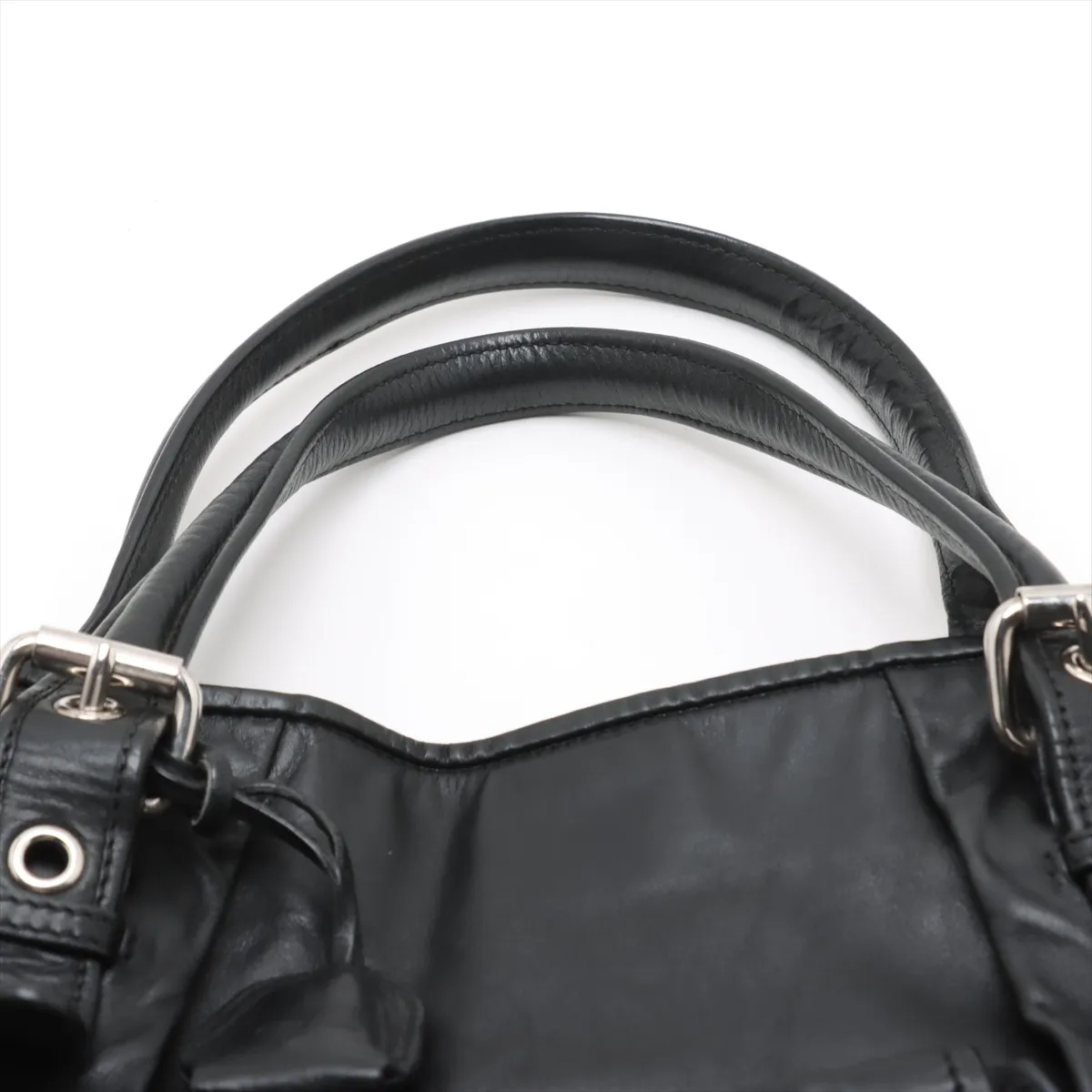 leather tote bag black — view 6