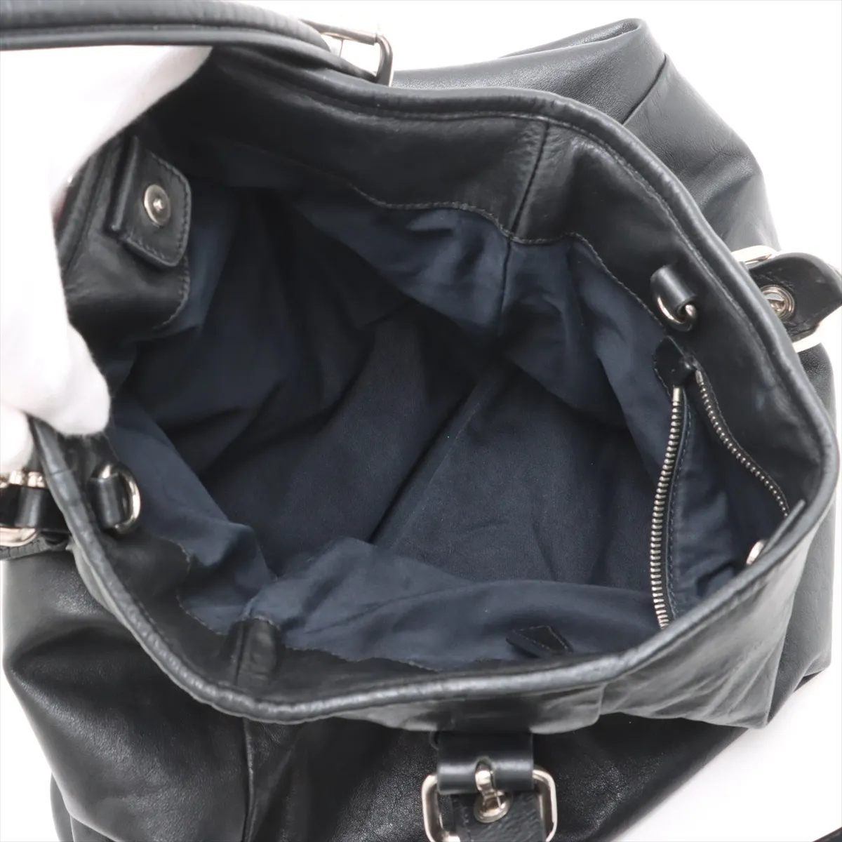leather tote bag black — view 7