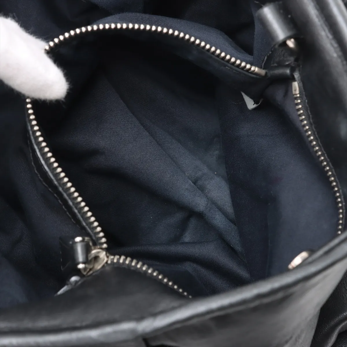 leather tote bag black — view 8