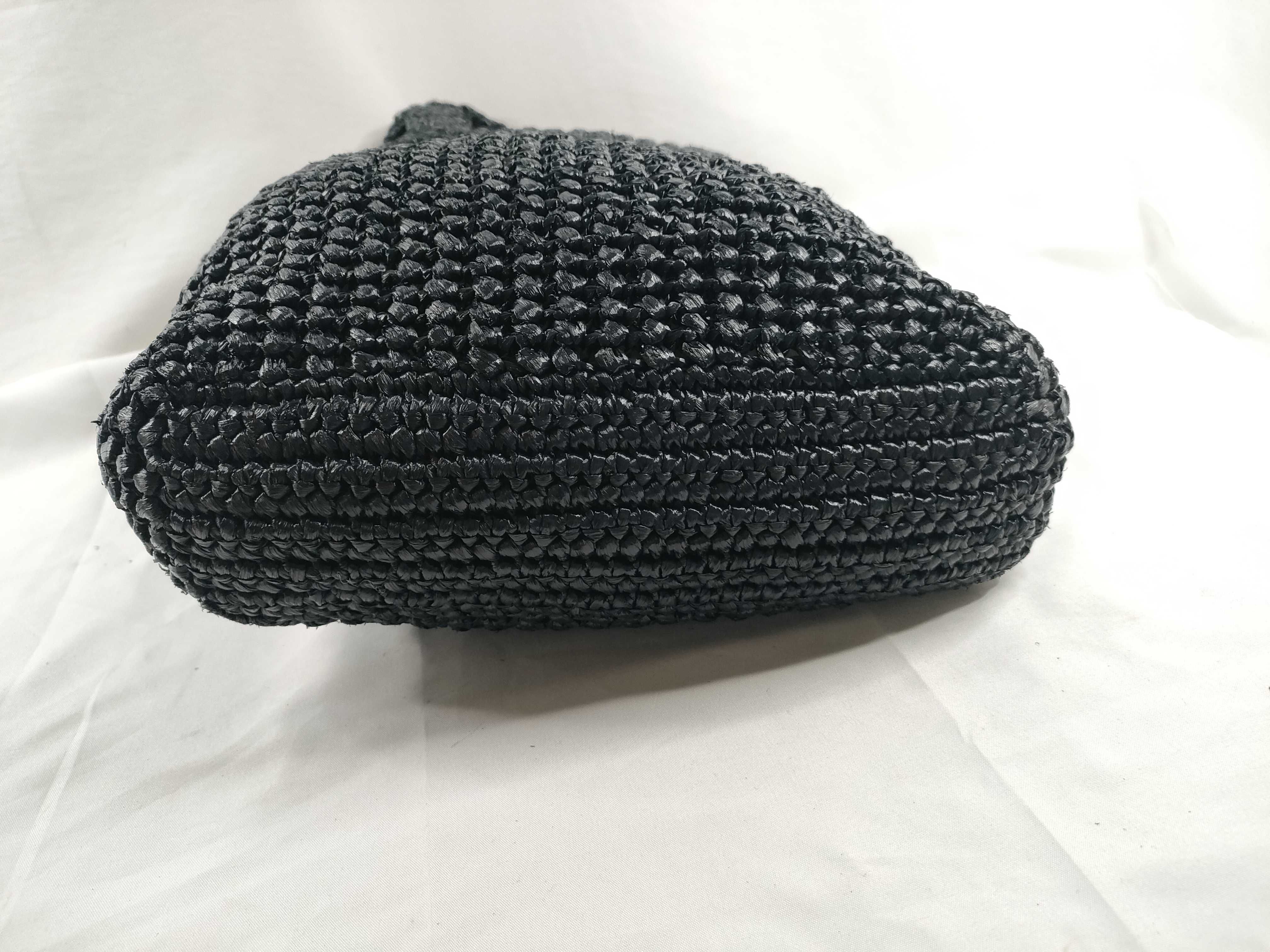 handbag, raffia, 1BG422, black handbag — view 4