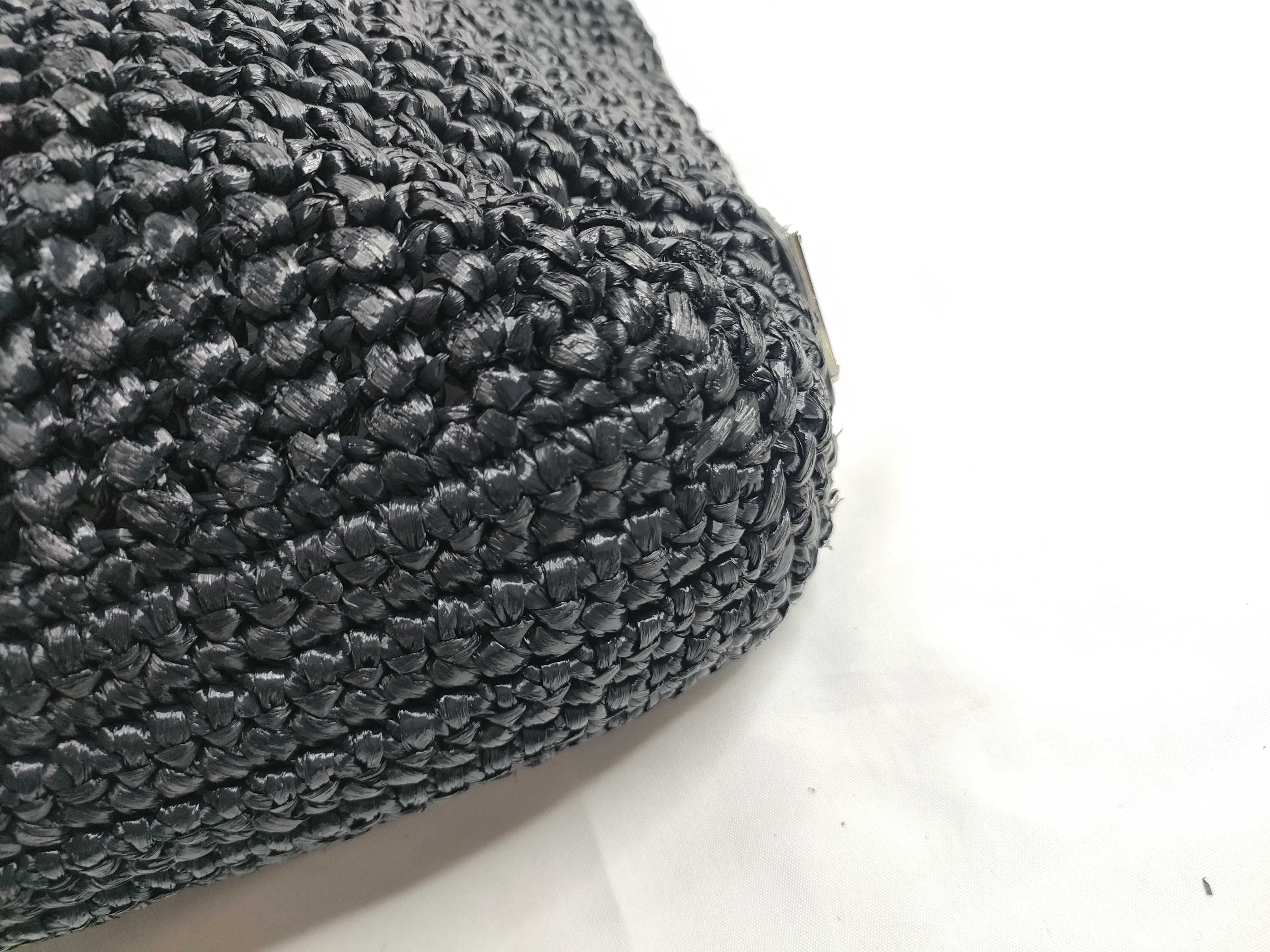 handbag, raffia, 1BG422, black handbag — view 5