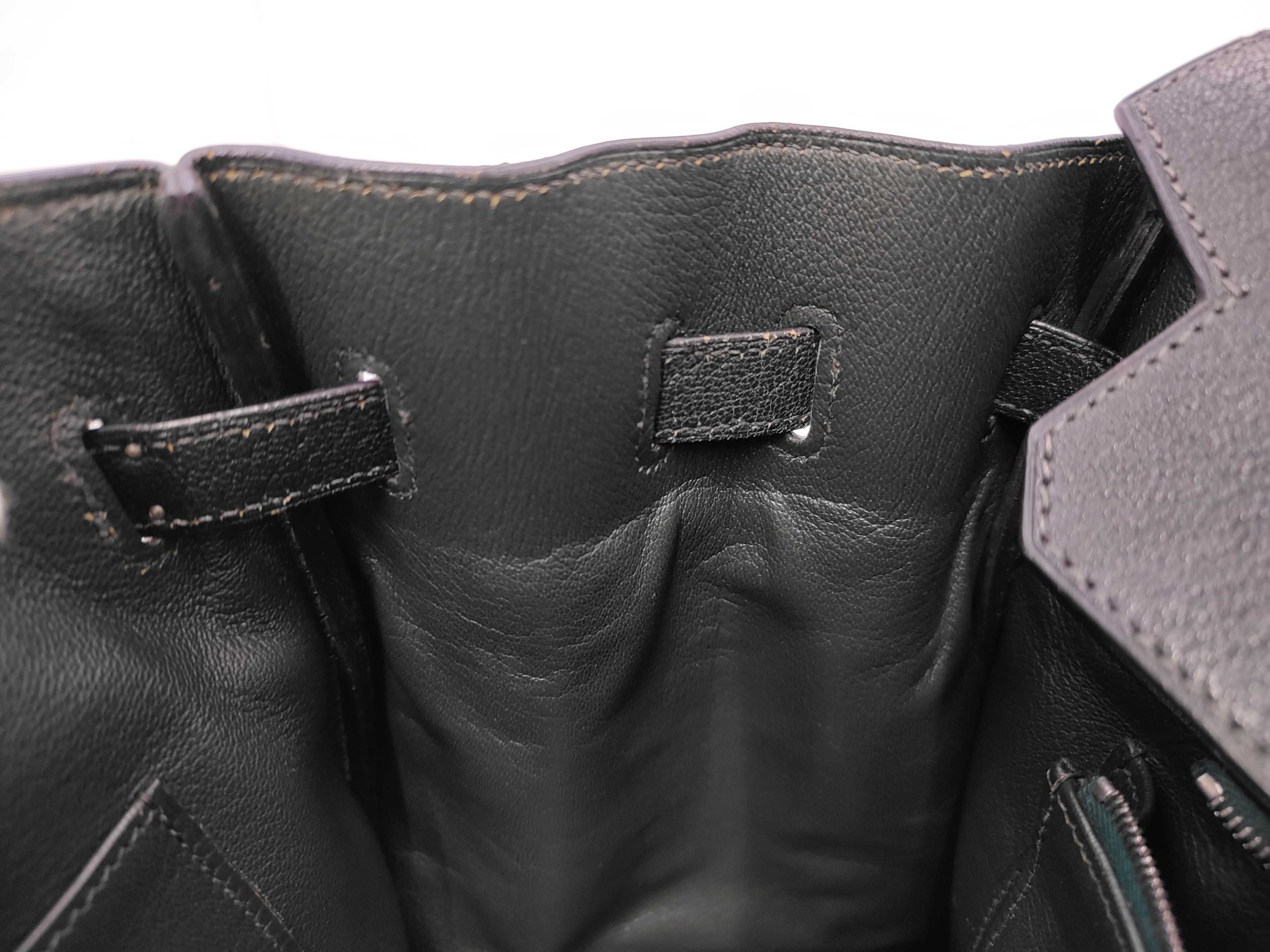 Birkin 35 Epsom leather, silver hardware, green, D stamp, handbag — view 15