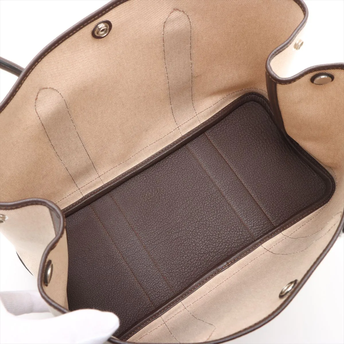 Garden Party 36 PM Toile Ash x Buffle Beige x Brown Silver hardware Q:2013 — view 7